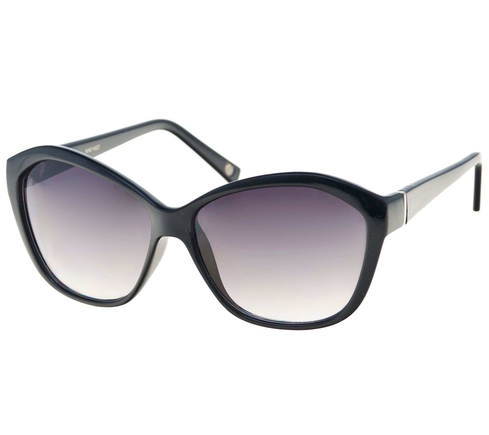 Nine West Black Cateye Sunglasses w/ Soft Storage Case - QVC.com