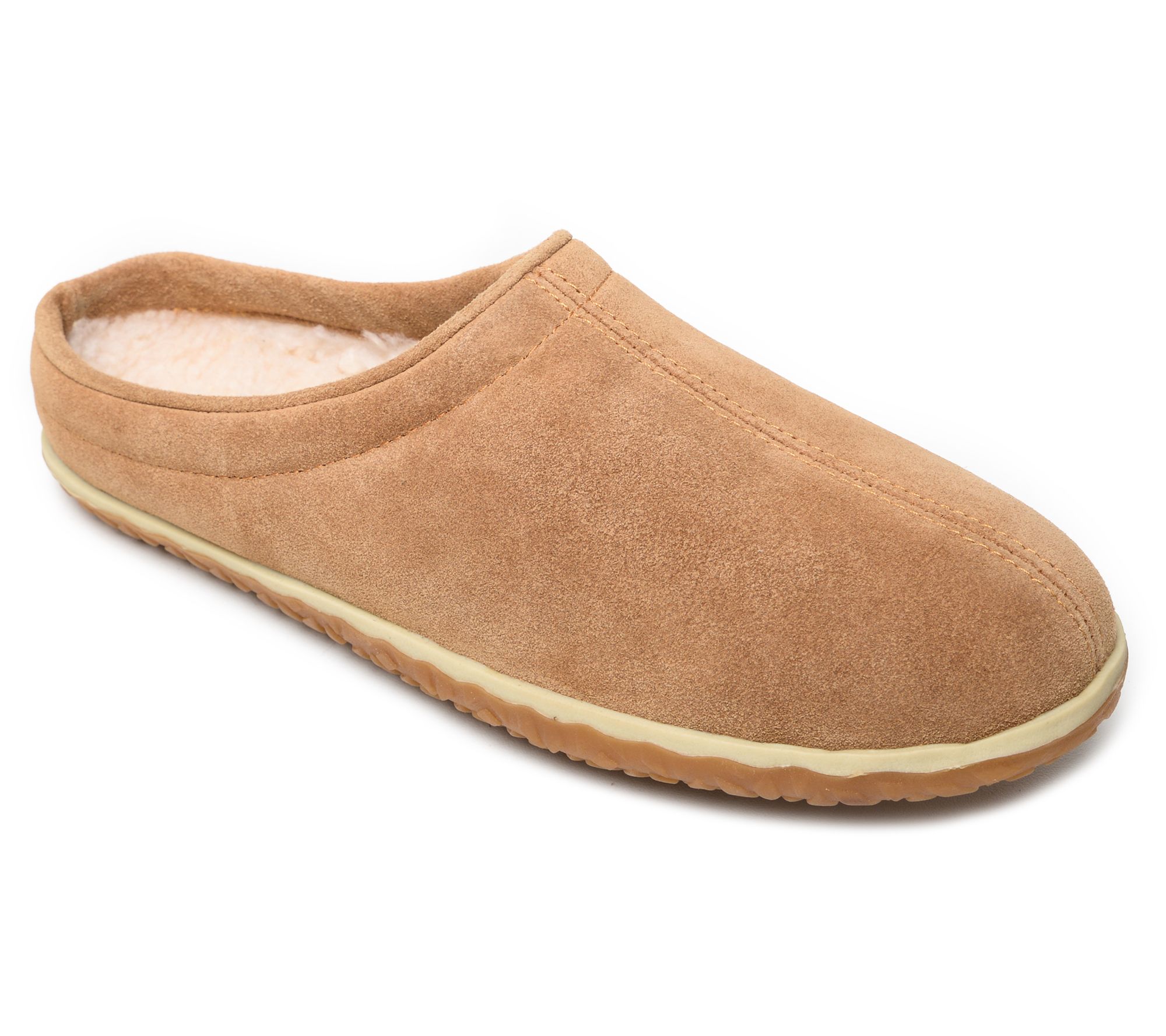 Slippers International Mens Twin Gore Suede Closed Toe Pull On Slippers