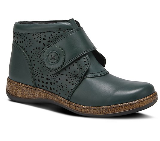 Spring Step Casual Leather Booties - Souzala