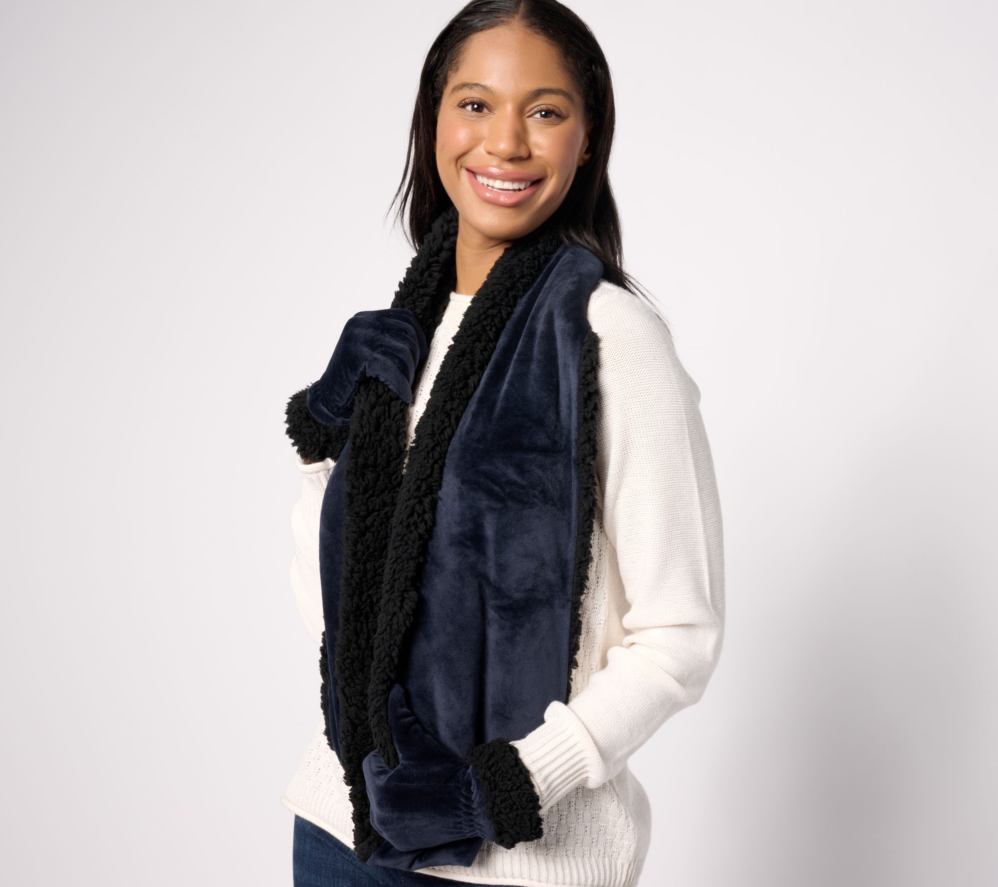 Cuddl Duds Reversible Infinity Scarf and Glove Set 
