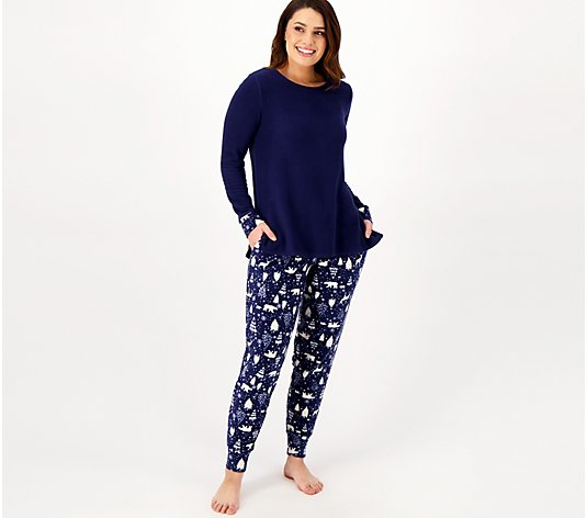 Cuddl Duds Fleecewear with Stretch Regular Jogger Pajama Set