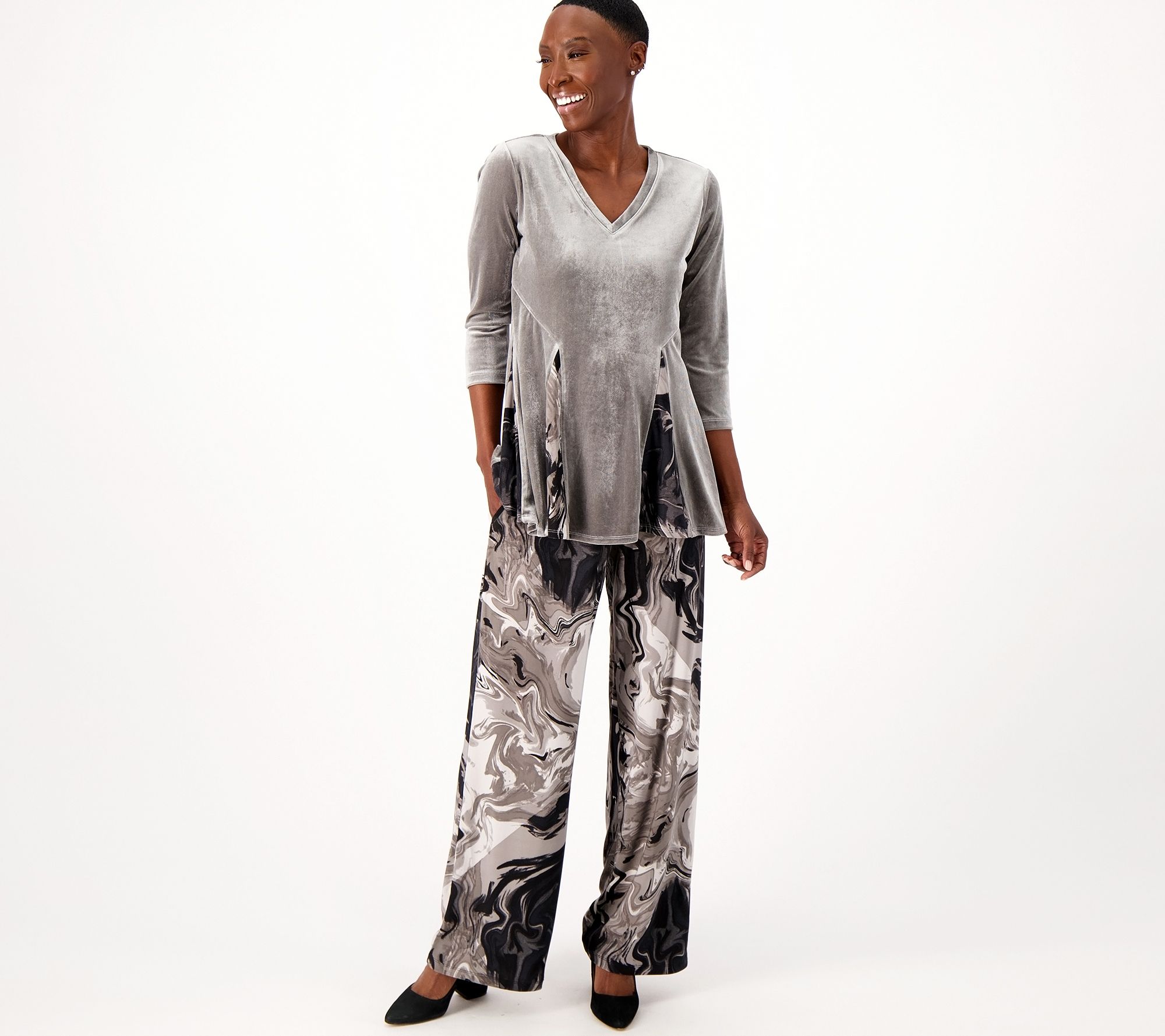 Attitudes by Renee Regular Global Illusions Como Jersey Pant