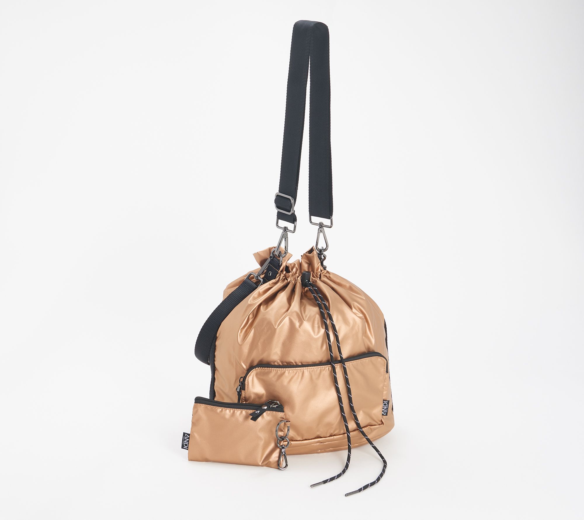 "As Is" ANDI Bucket Crossbody Bag + Mini Wallet with Key Leash