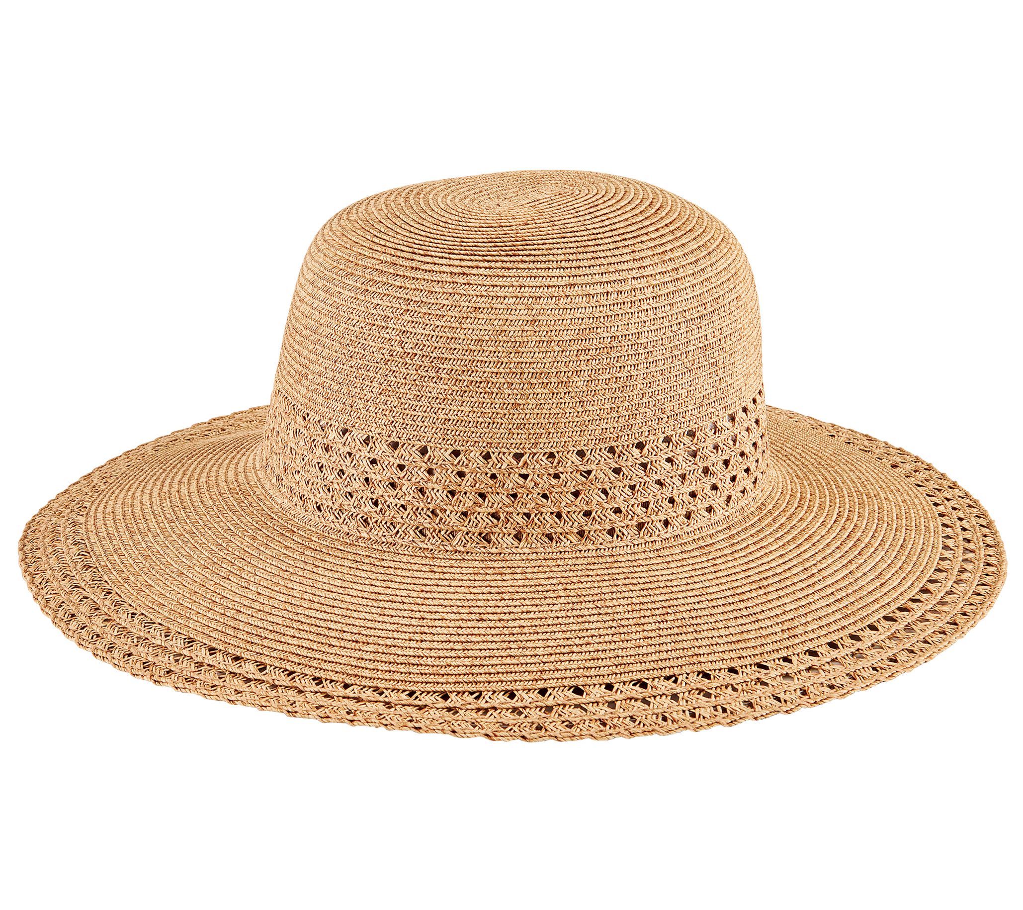 San Diego Hat Co. Ultrabraid Sun Hat w/ Open Weave Stripes - QVC.com