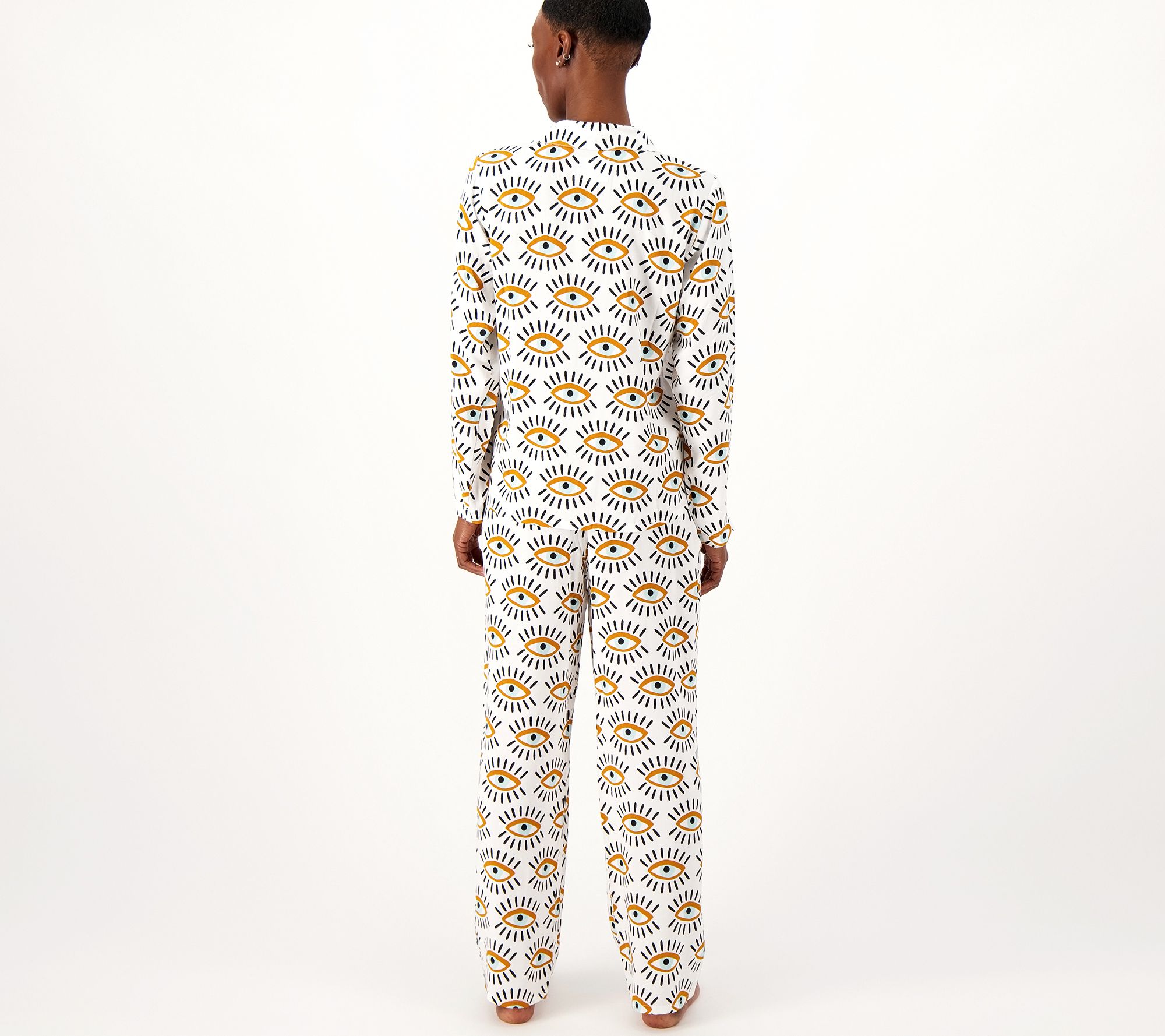Bouffants & Broken Hearts Notch Collar Printed Pajama Set -