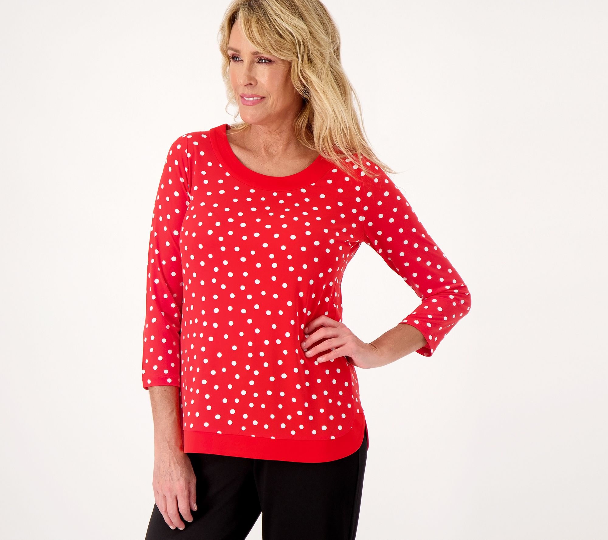 Qvc susan graver hot sale polka dot top