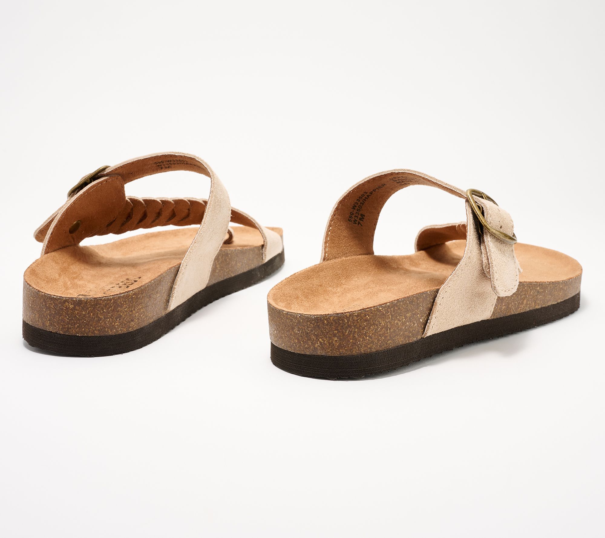 White Mountain Braided Leather Toe-Post Sandals - Happier - QVC.com