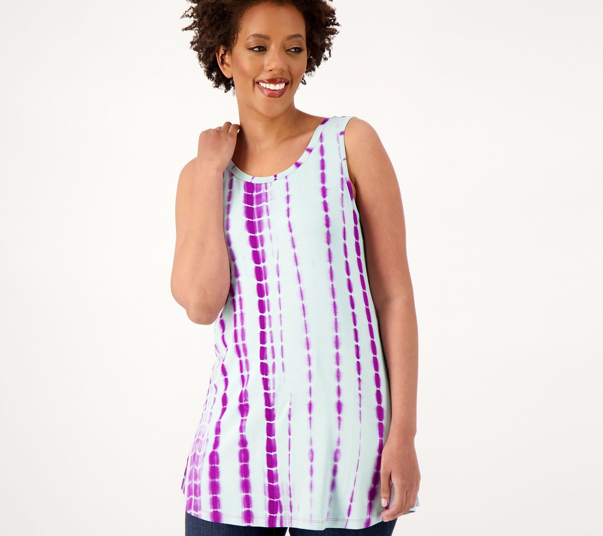 LOGO Layers by Lori Goldstein Hand Tie-Dye Tank Top