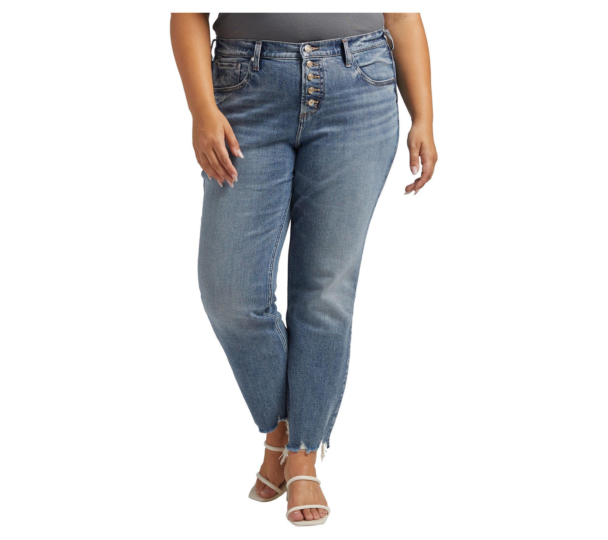 Silver Jeans Co. Plus Size Beau Mid Rise Slim Leg Jeans