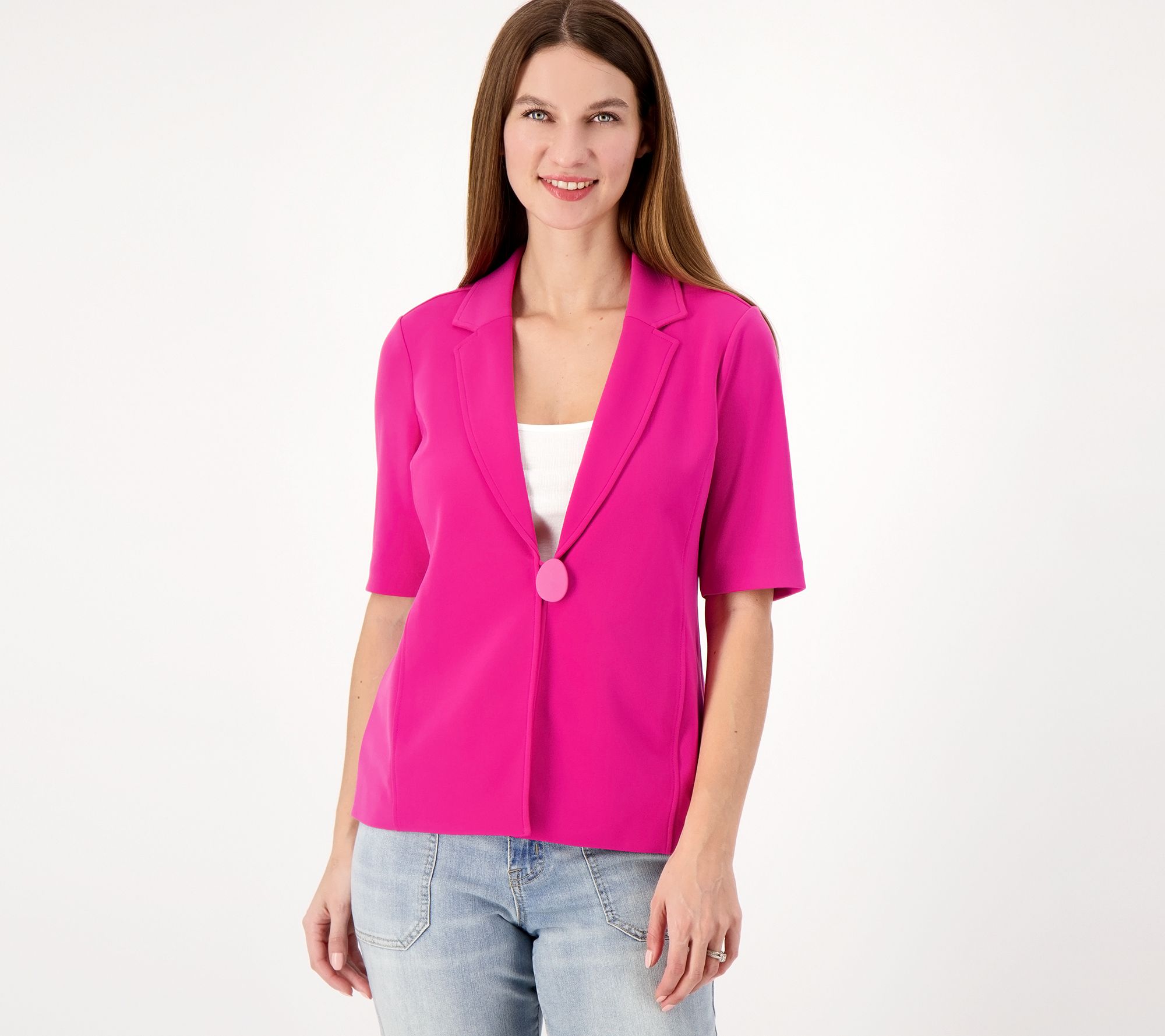 GRAVER Susan Graver LK Fusion Elbow-Sleeve Blazer