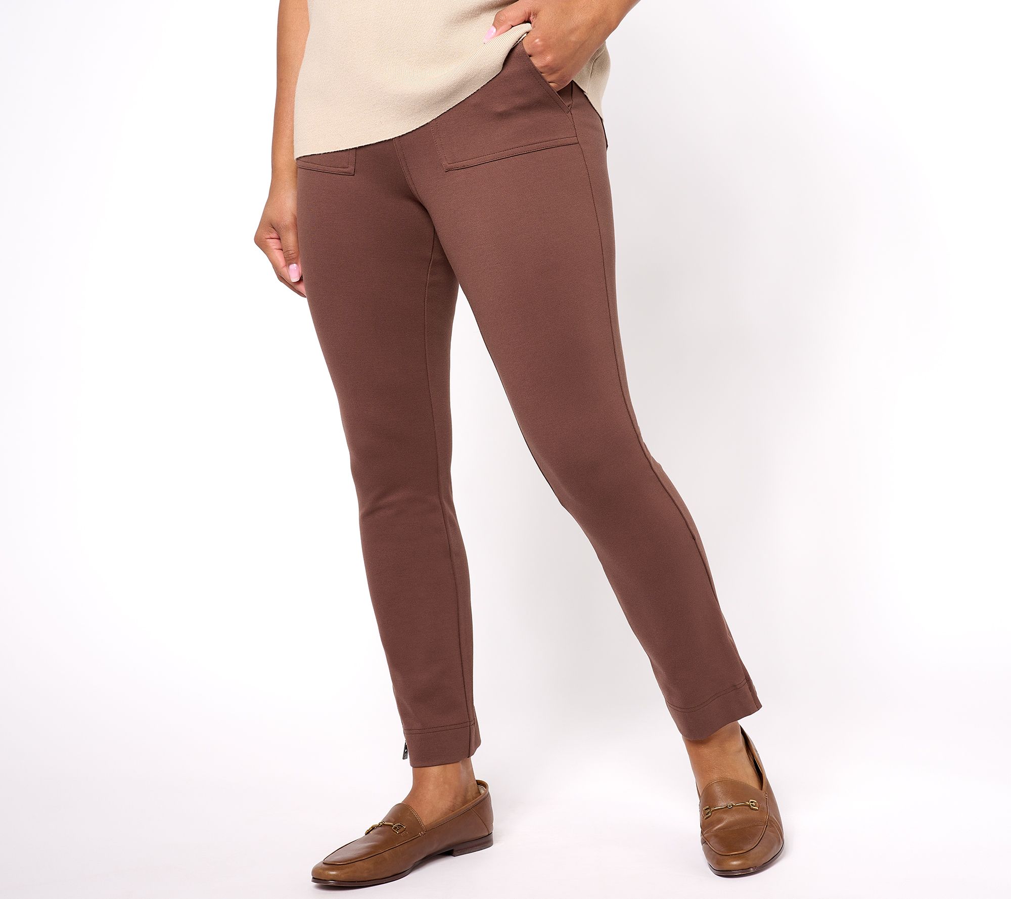 Belle by Kim Gravel Tall Ponte Sailor Boot-Cut Pants 