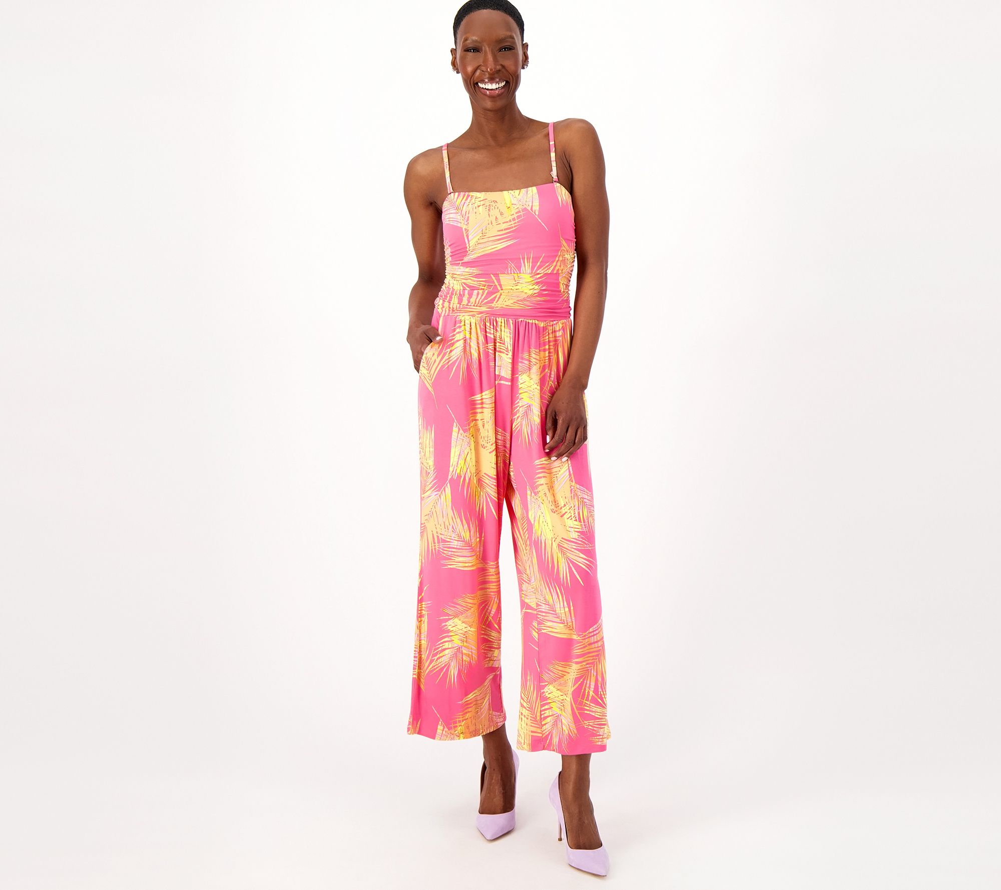 "As Is" Belle by Kim Gravel Regular Cropped Jumpsuit with Removable Strap