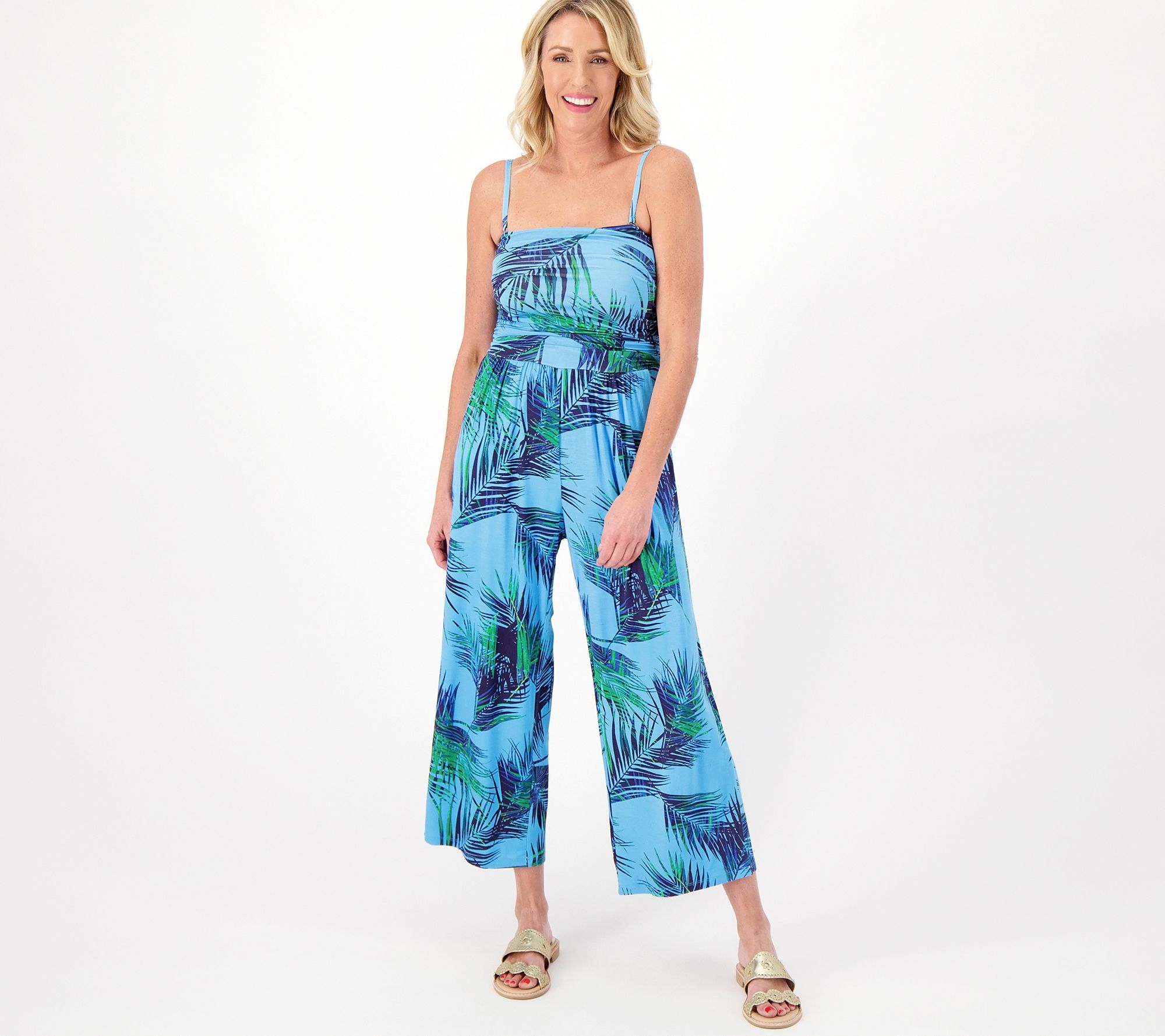 "As Is" Belle by Kim Gravel Regular Cropped Jumpsuit with Removable Strap