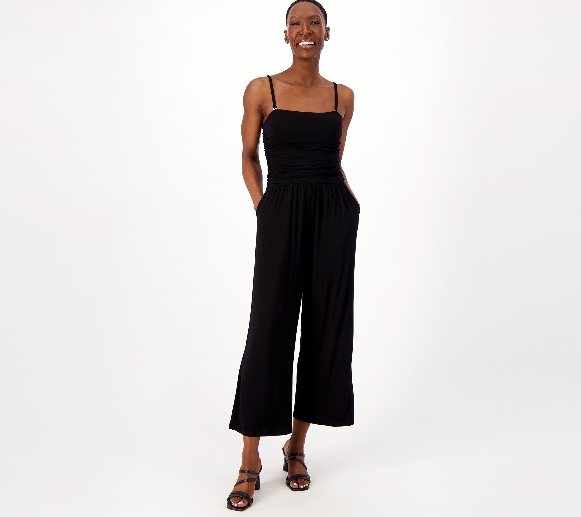 "As Is" Belle by Kim Gravel Regular Cropped Jumpsuit with Removable Strap
