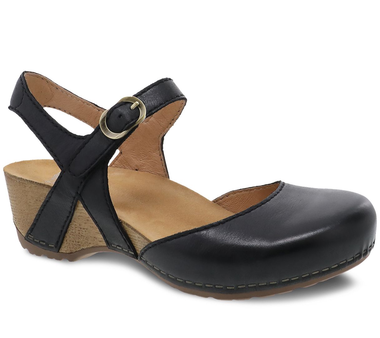 Dansko Black Milled Burnished Mary Jane- Tiffani