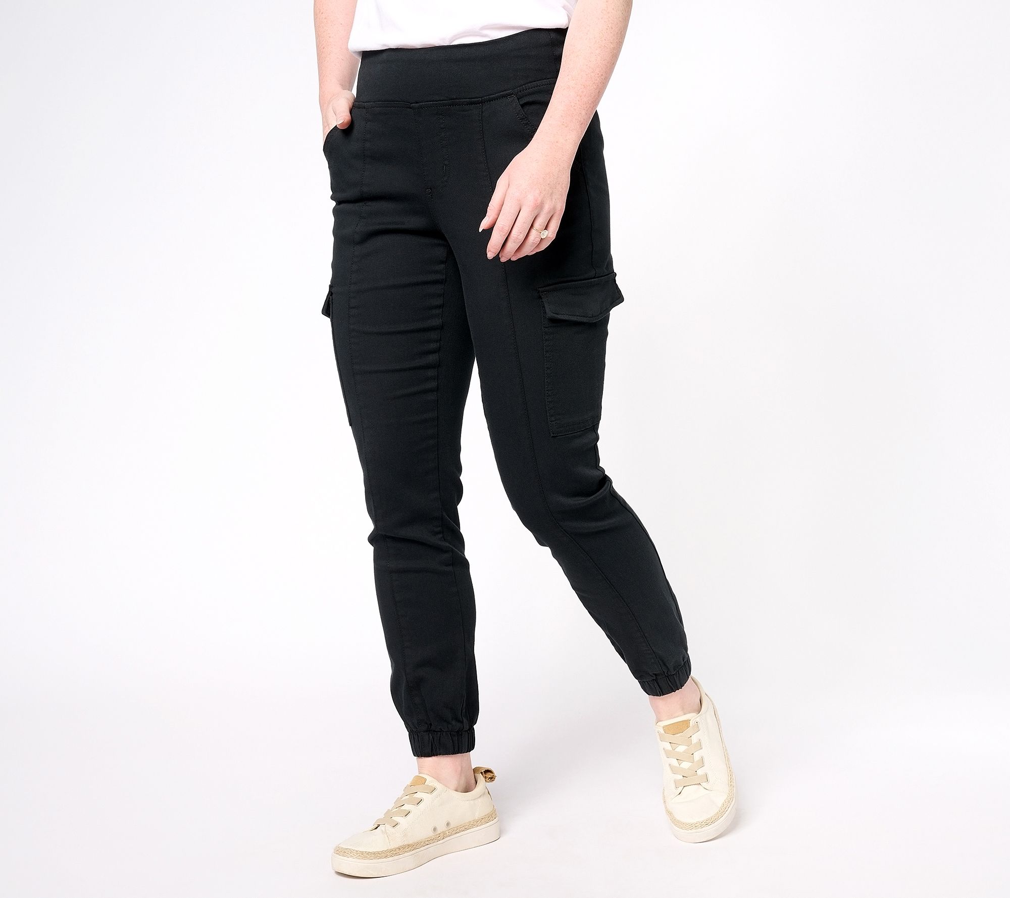 "As Is" Belle by Kim Gravel Tall TripleLuxe Twill Cargo Ankle Joggers