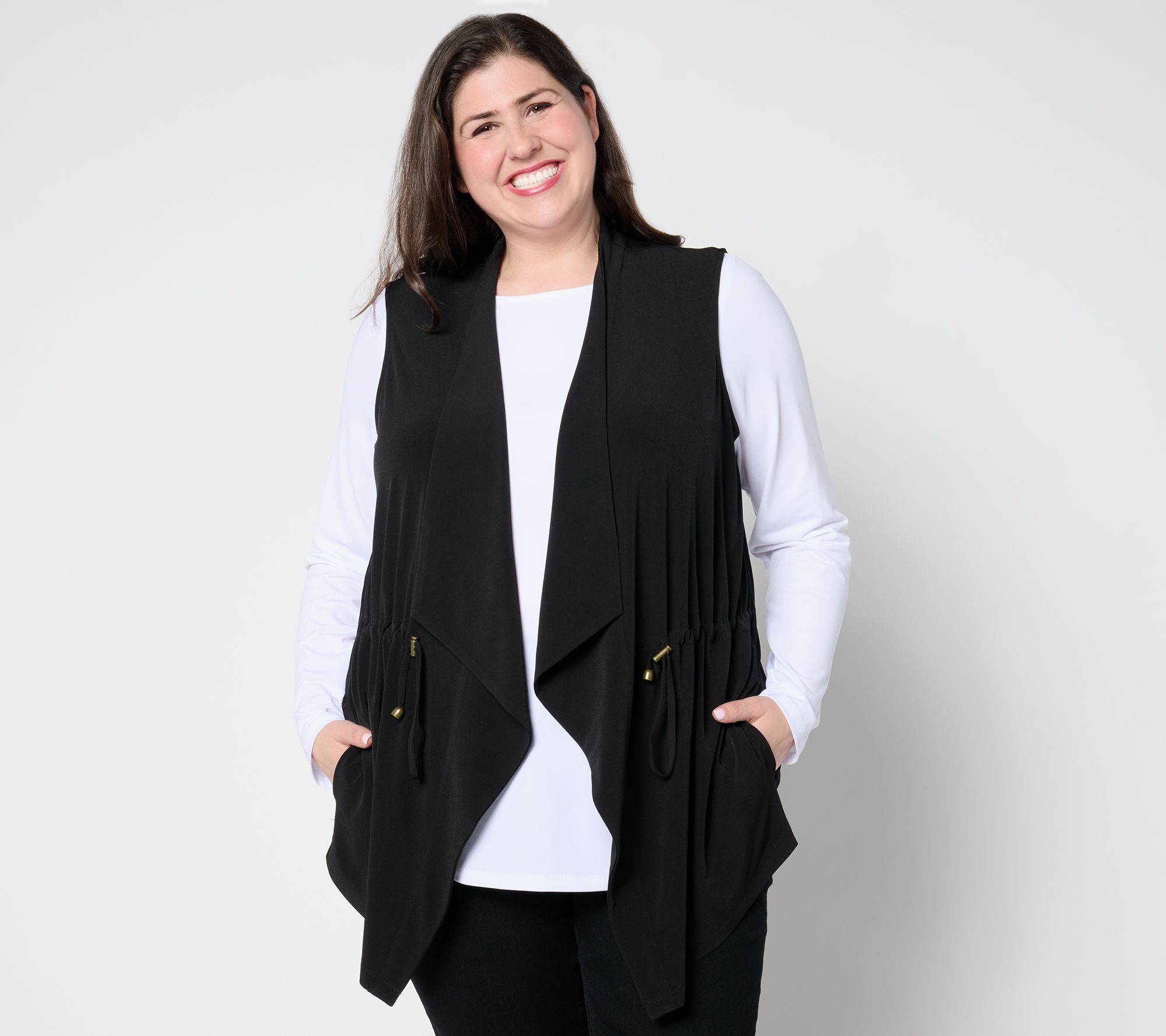 Susan Graver Every Day Regular Liquid Knit Anorak Style Vest