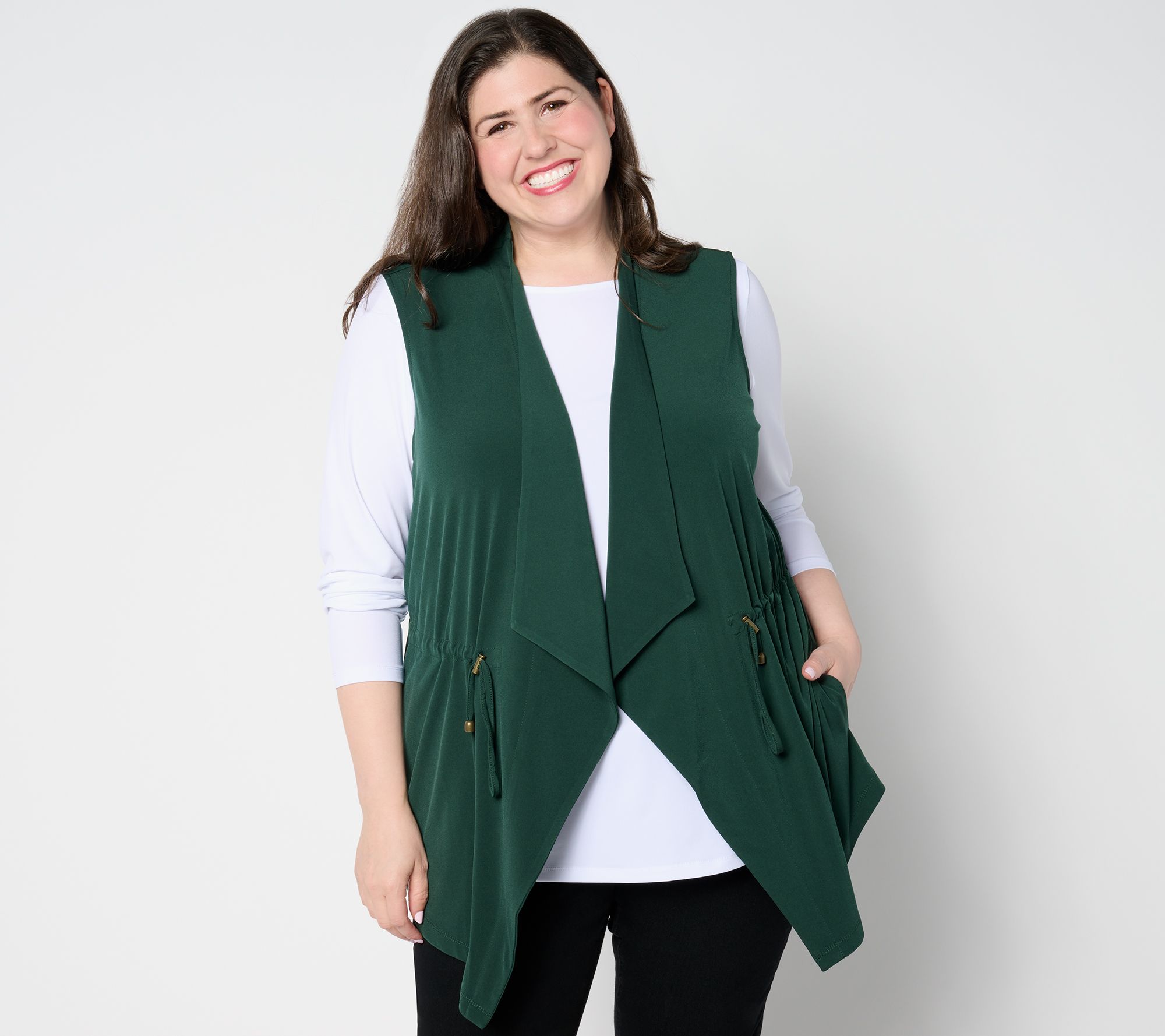 Susan Graver Every Day Regular Liquid Knit Anorak Style Vest