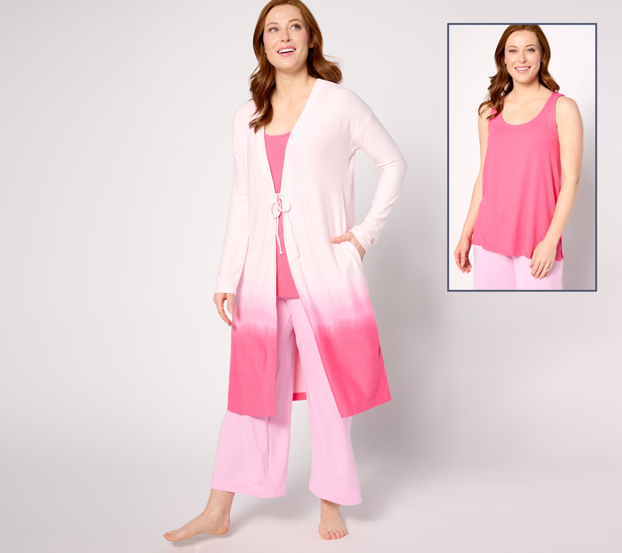 "As Is" Cuddl Duds Seriously Soft Cardigan and Tank Set