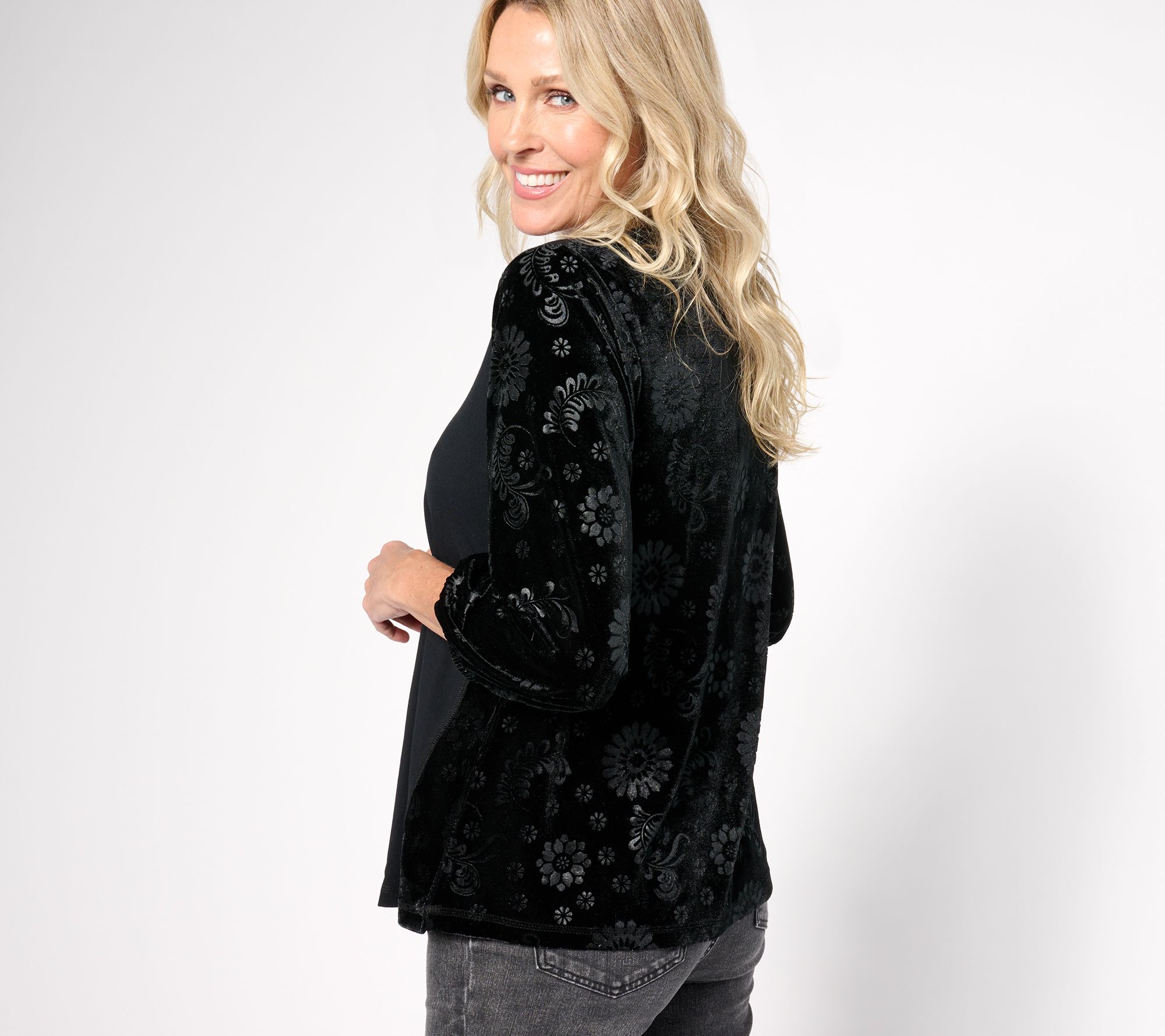 LOGO by Lori Goldstein Rayon 230 & Velour Top