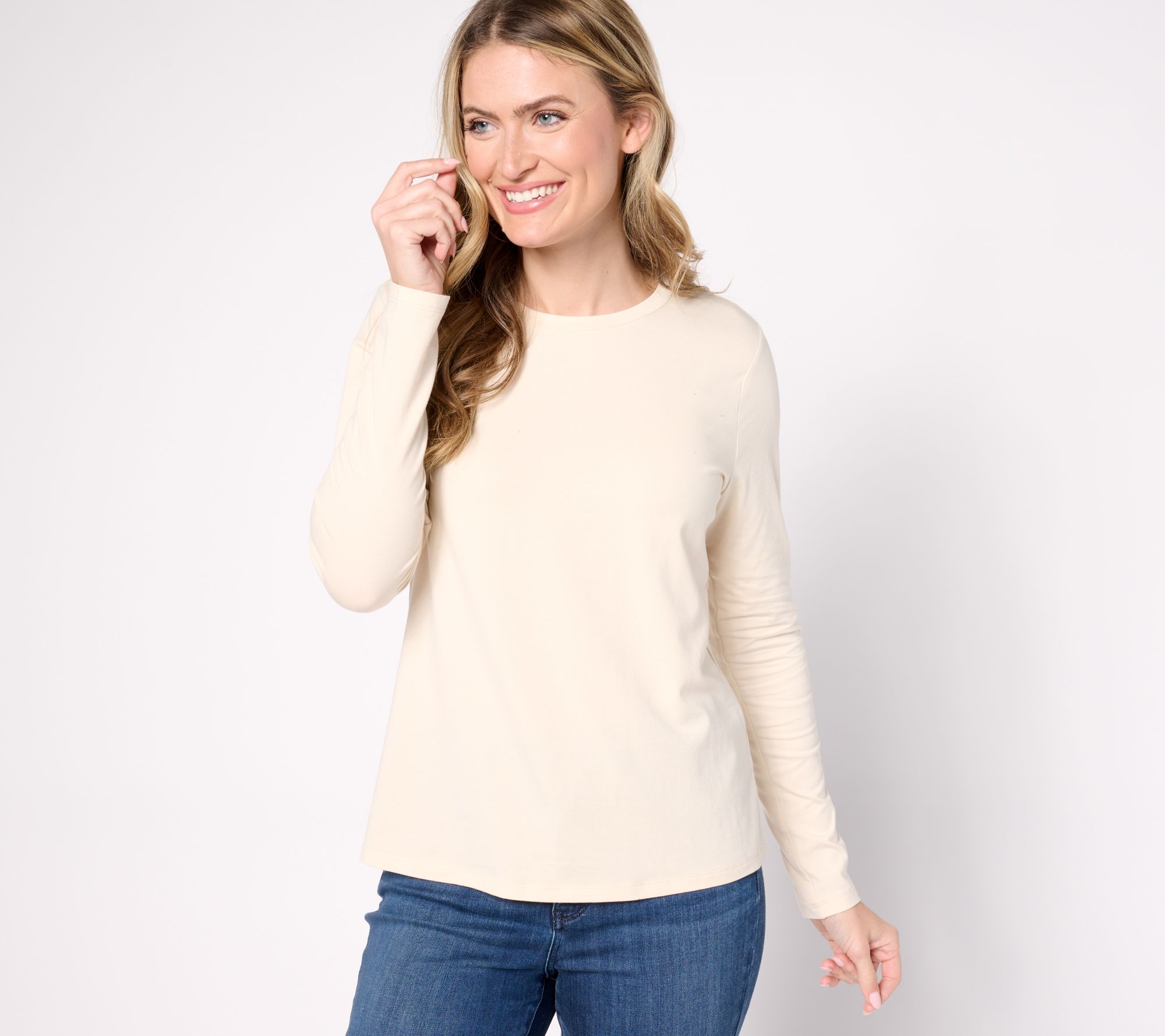 AnyBody Cozy Knit Long-Sleeve Crewneck Top