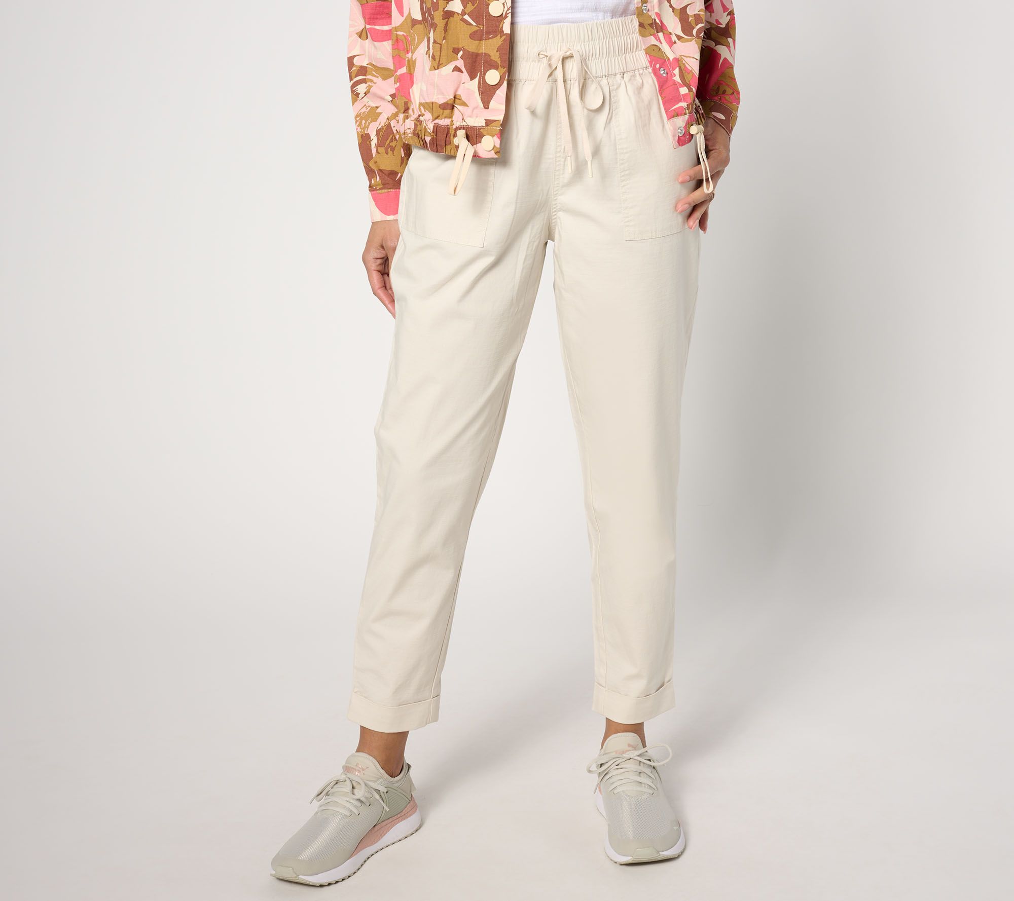 "As Is" zuda Petite Stretch Woven Ripstop Ankle Pant