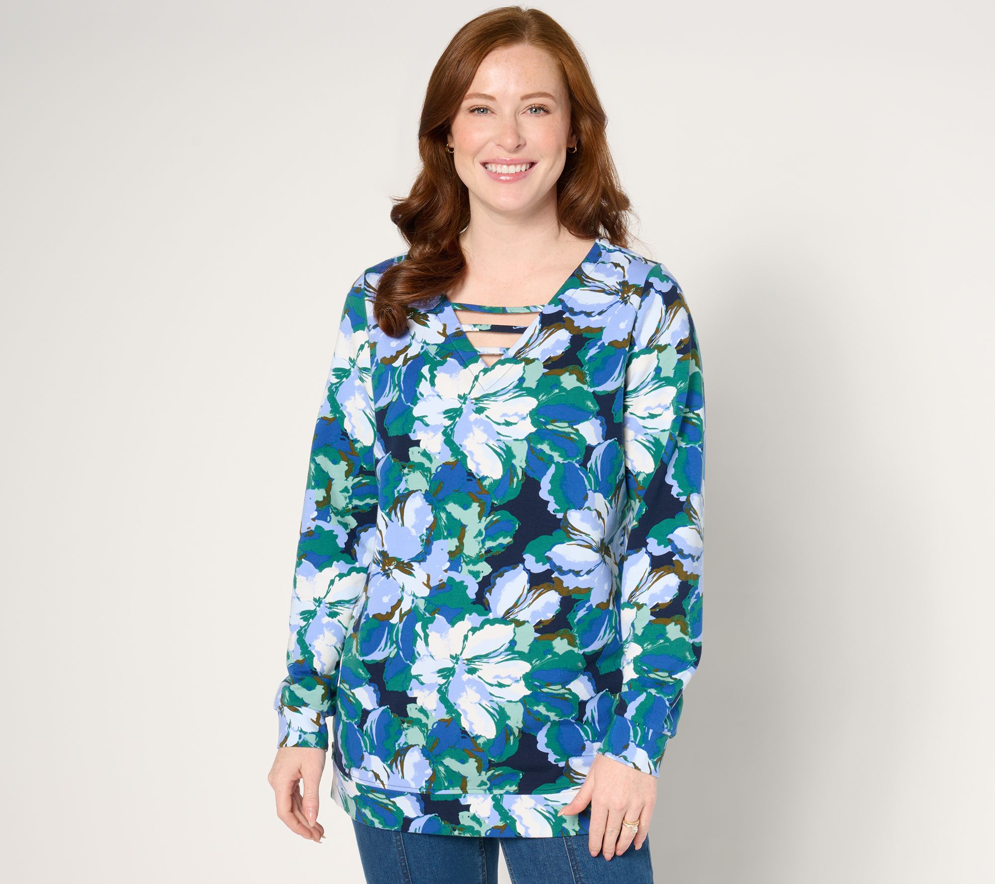 Sport Savvy French Terry Top with Side-Seam Zippers - QVC.com
