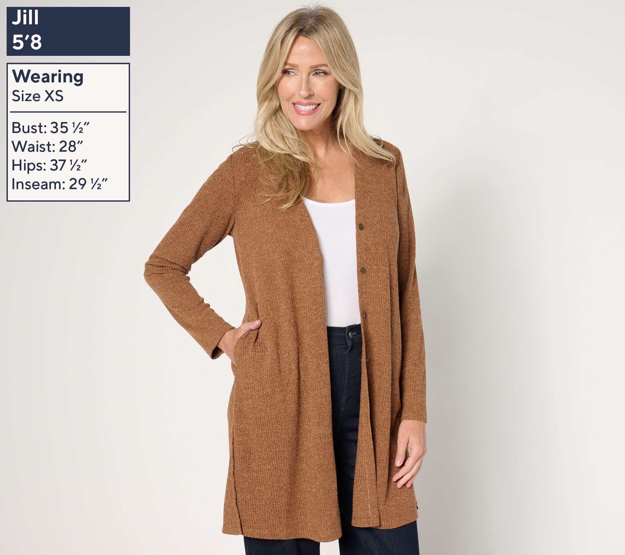 Susan Graver Lifestyle Melange Rib Cardigan