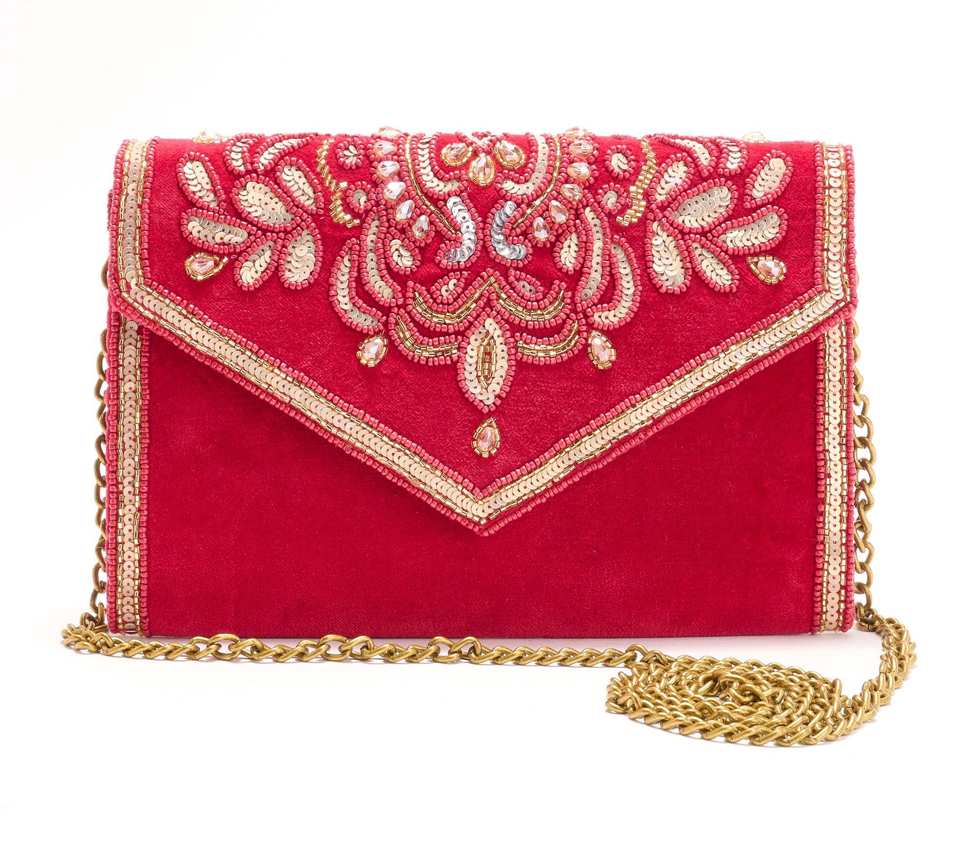 America & Beyond Embellished Envelope Evening Clutch