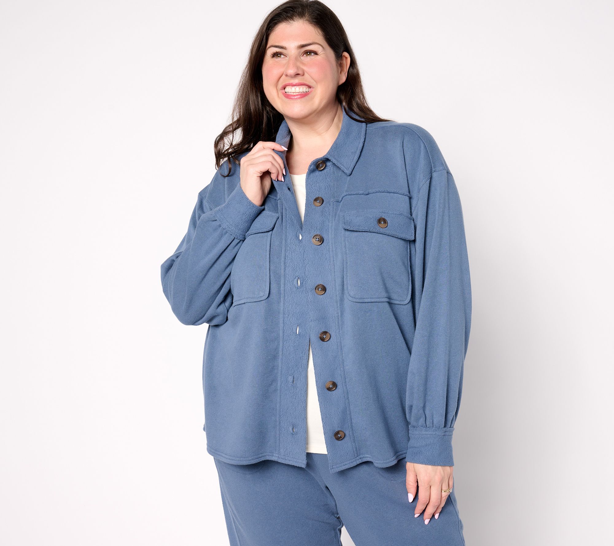 "As Is" AnyBody Brushed French Terry Shacket