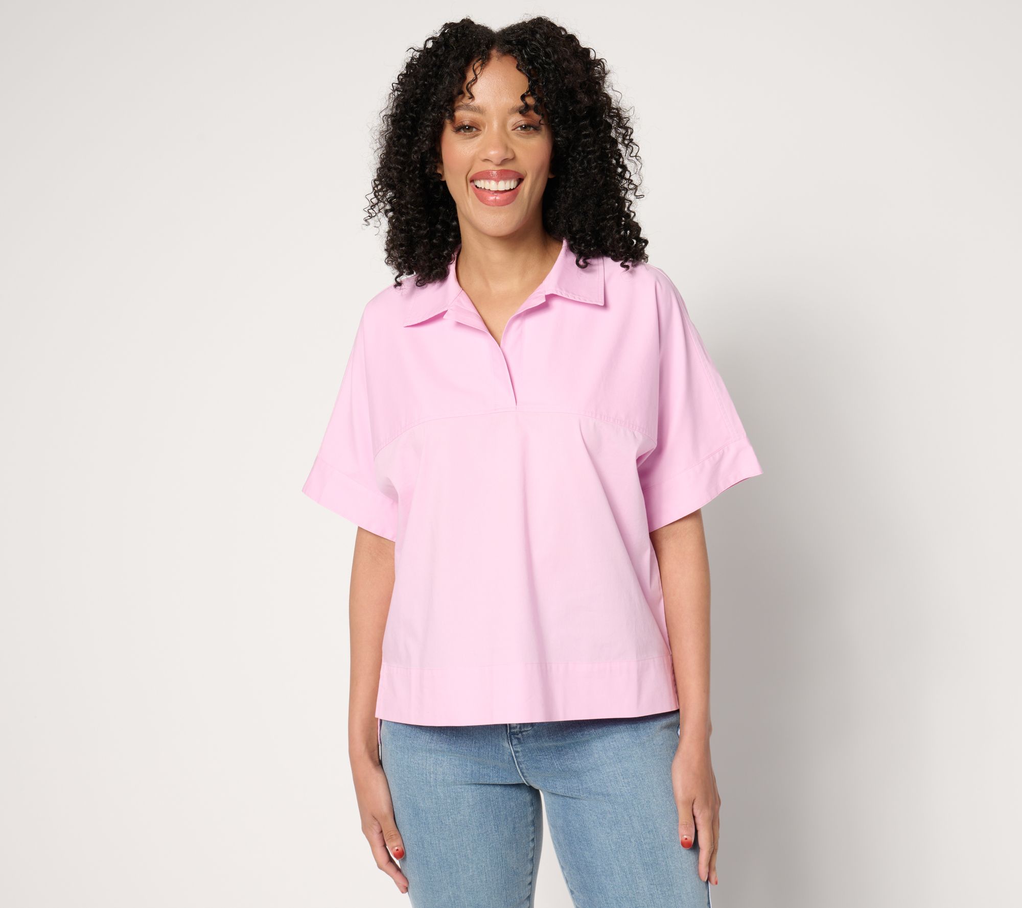 Studio Park x Amy Stran Short Sleeve Pullover Henley Shirt