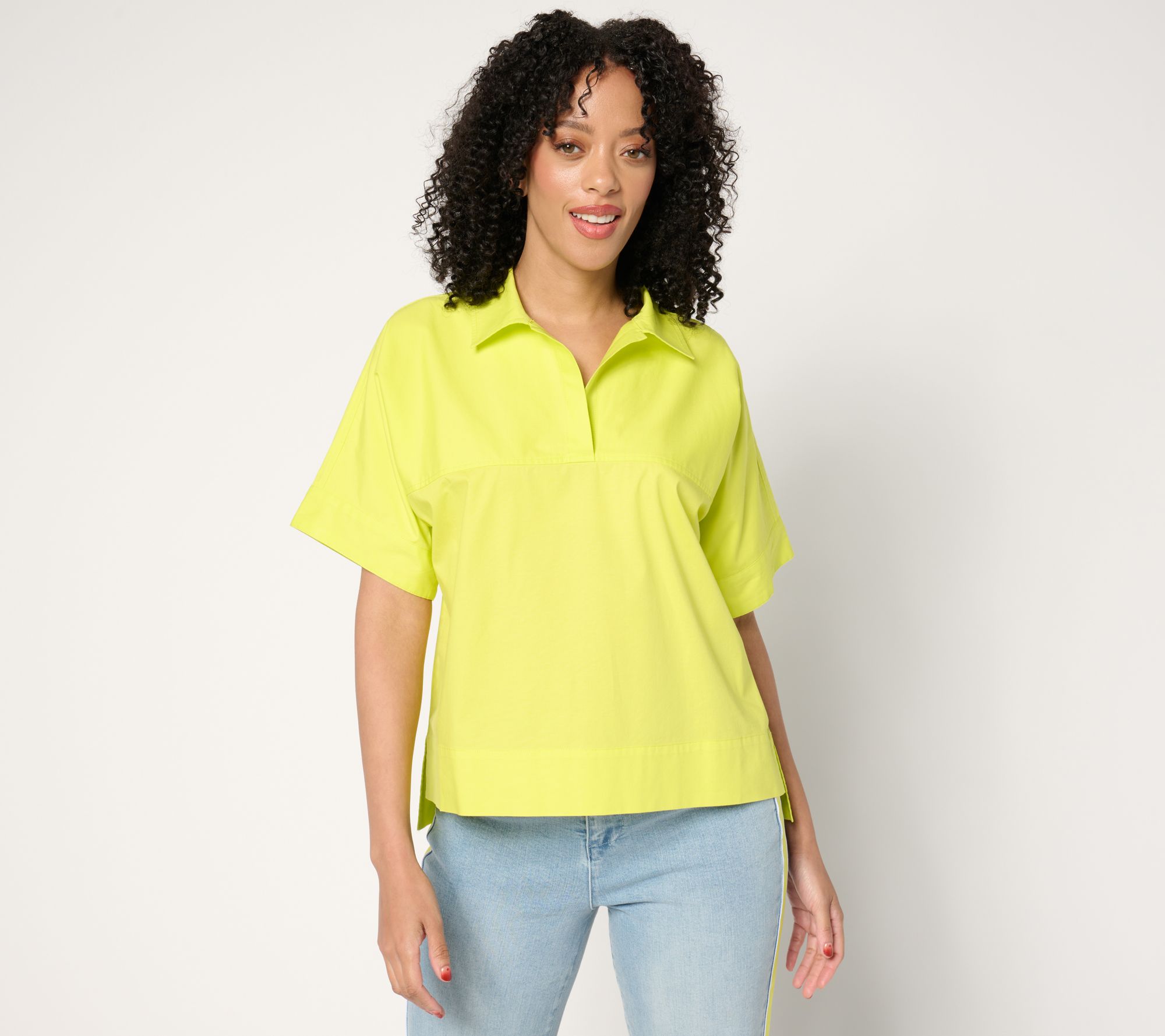 Studio Park x Amy Stran Short Sleeve Pullover Henley Shirt