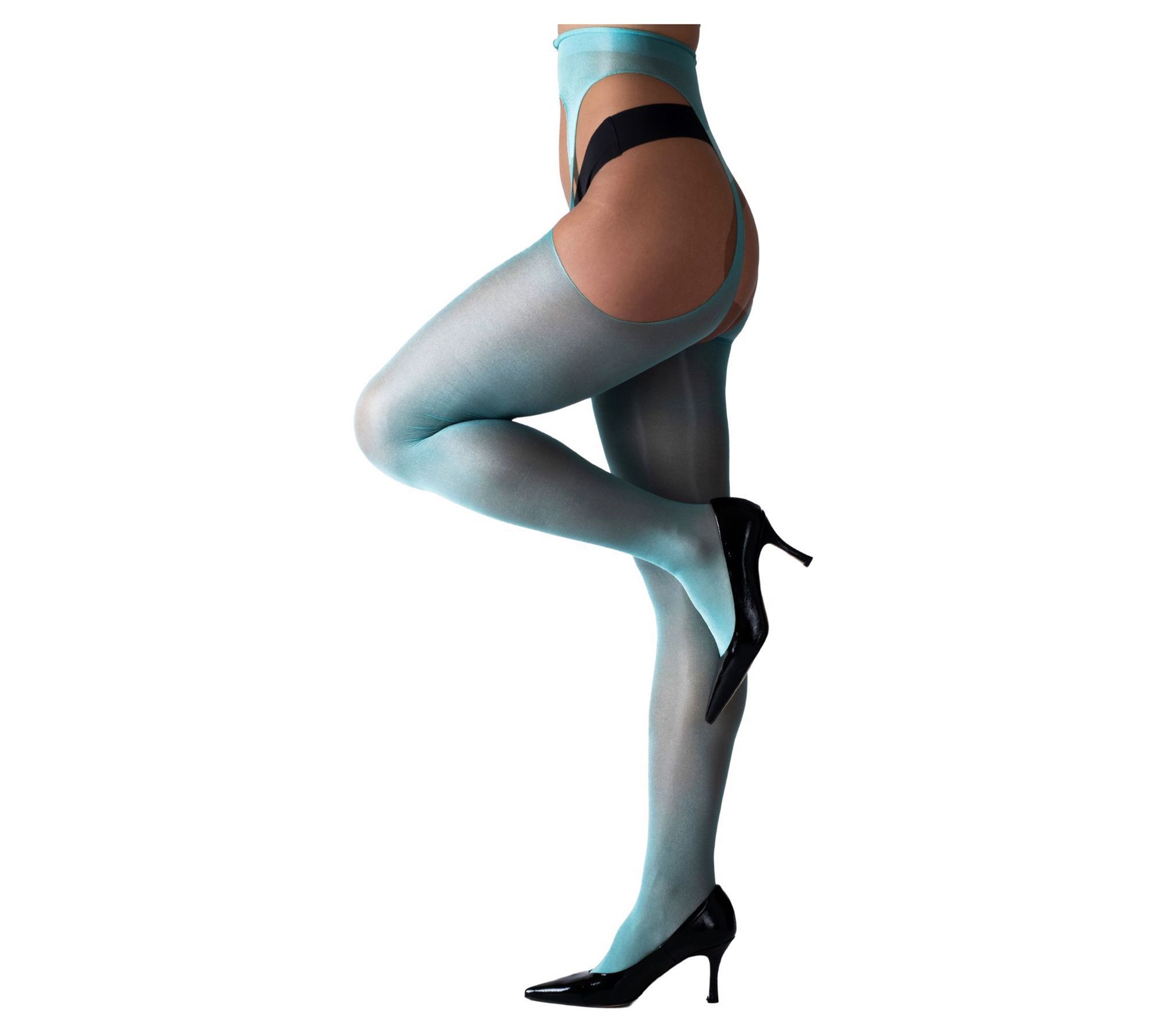 LECHERY Lustrous Silky Shiny Sheer SuspenderTights