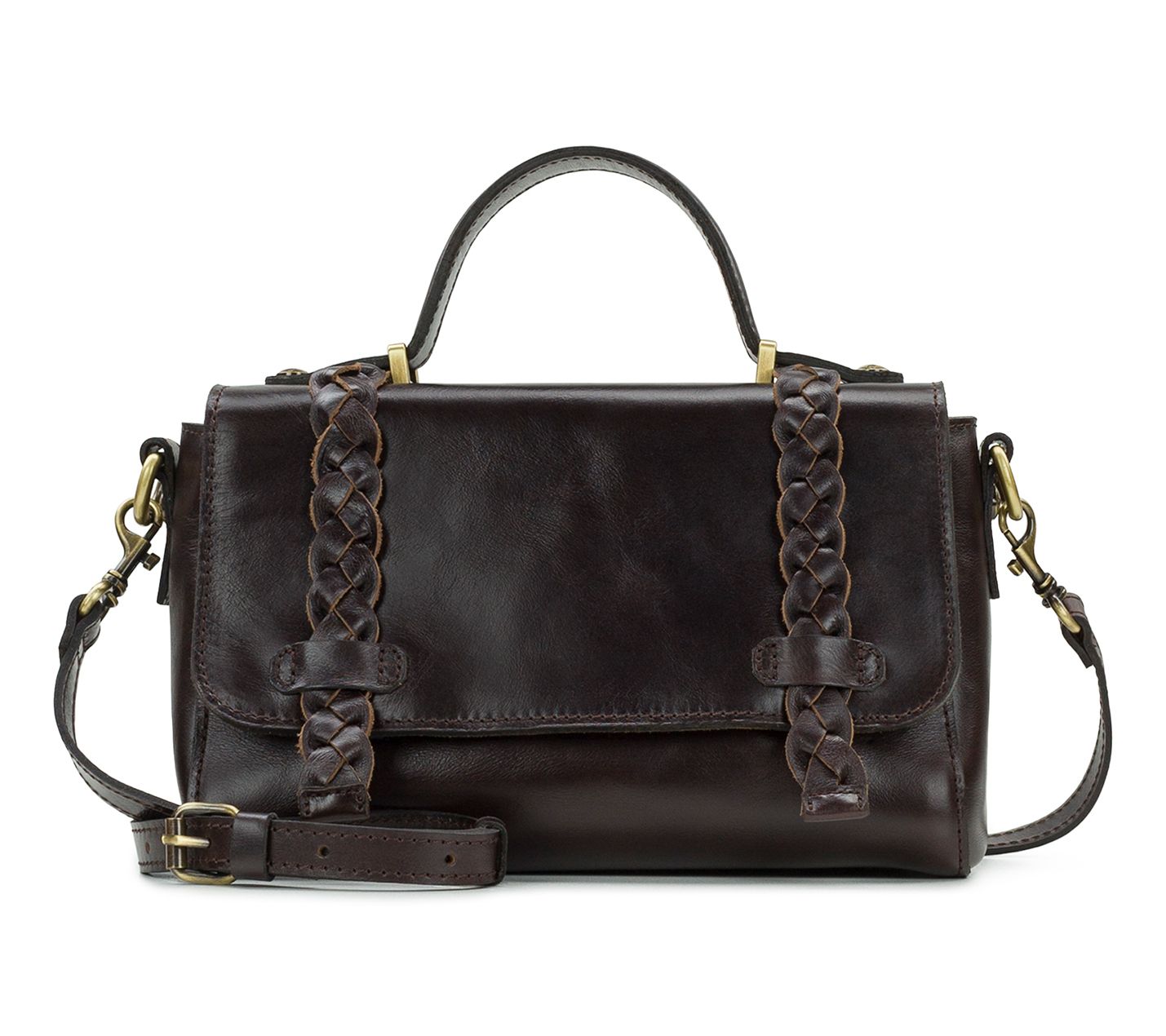 Patricia Nash Dakota Top Handle Leather Bag w/ Crossbody Strap | QVC