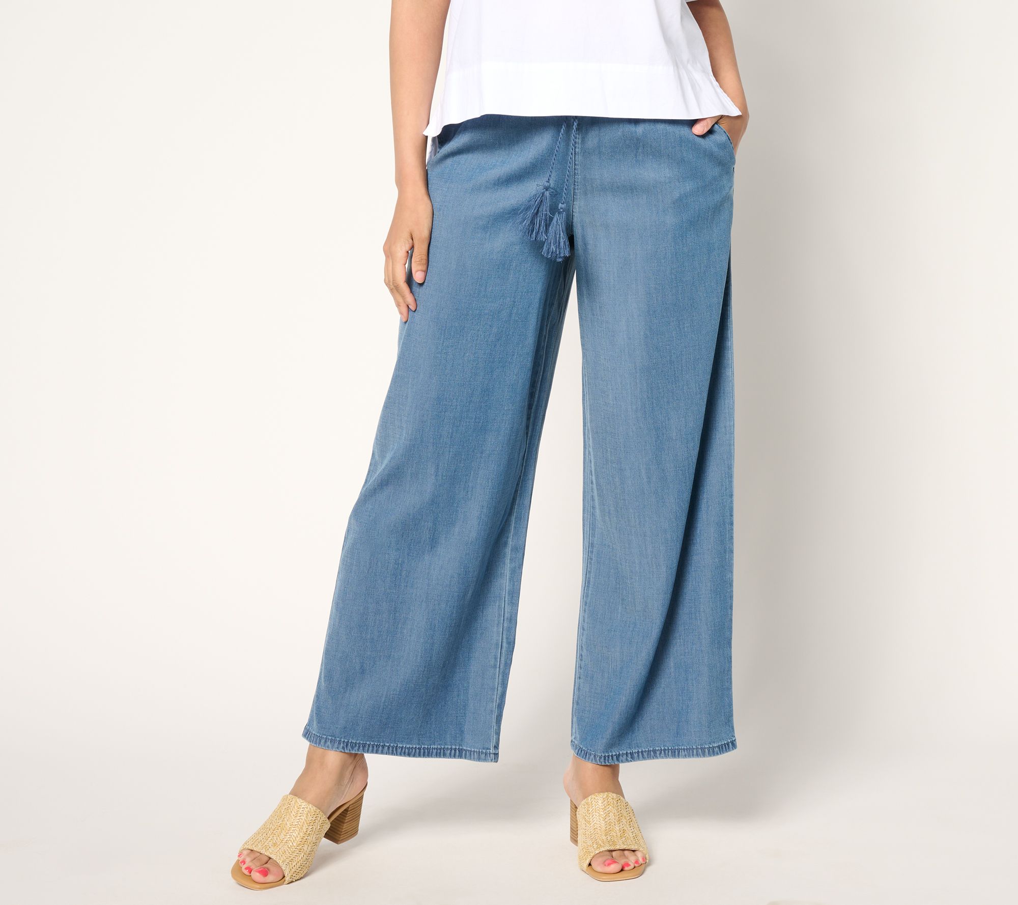 Studio Park x Terri Conn Petite Stretch Lyocell Ankle Pant- Indigo