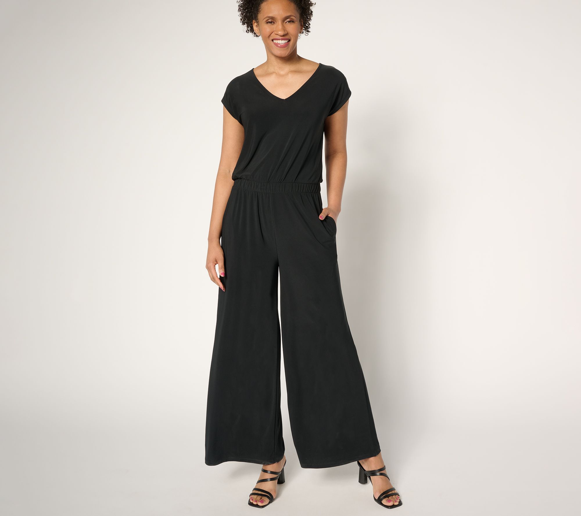 Attitudes by Renee Petite Como Jersey Printed Jumpsuit