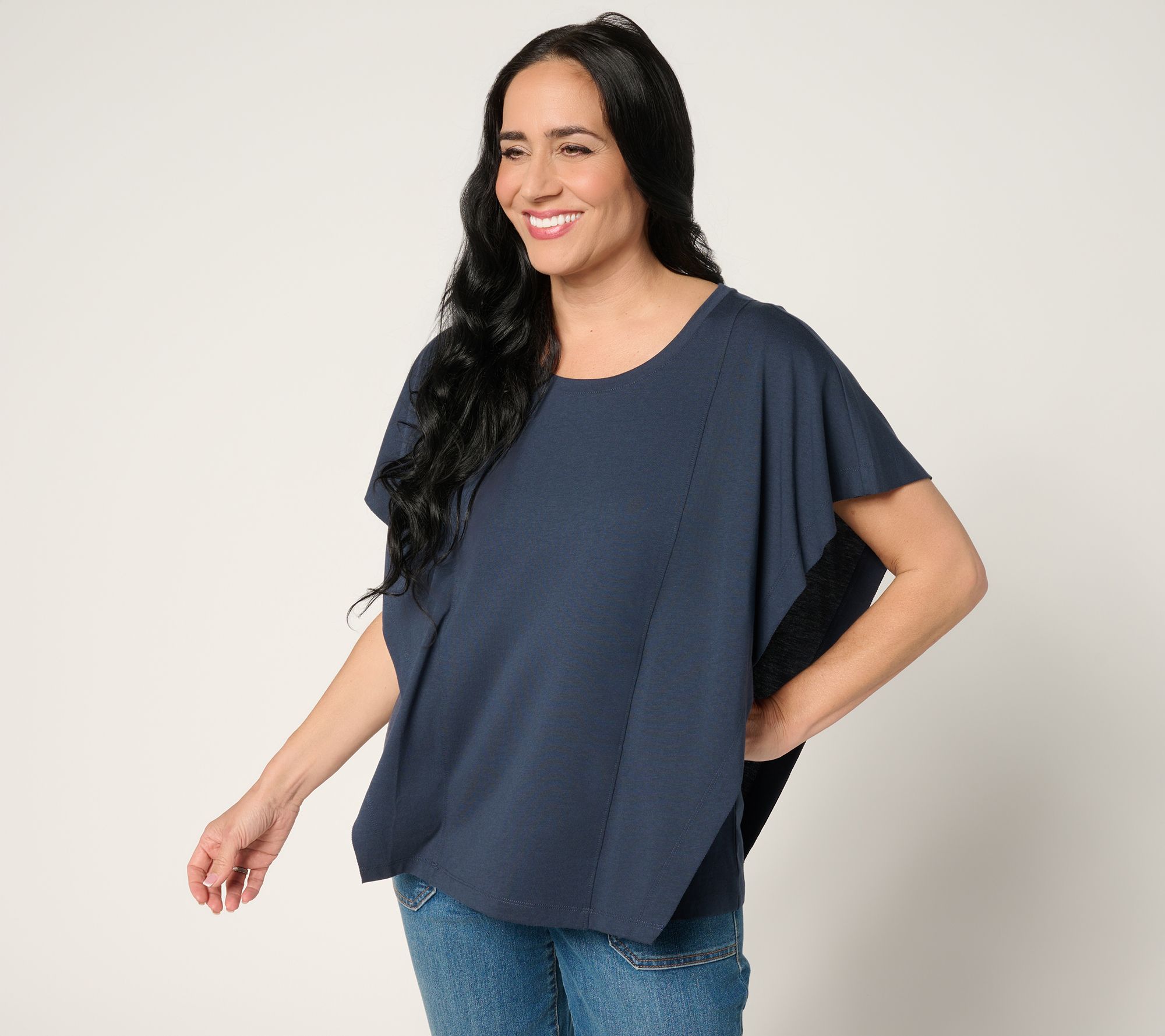 LOGO by Lori Goldstein Knit Flutter Sleeve Tee