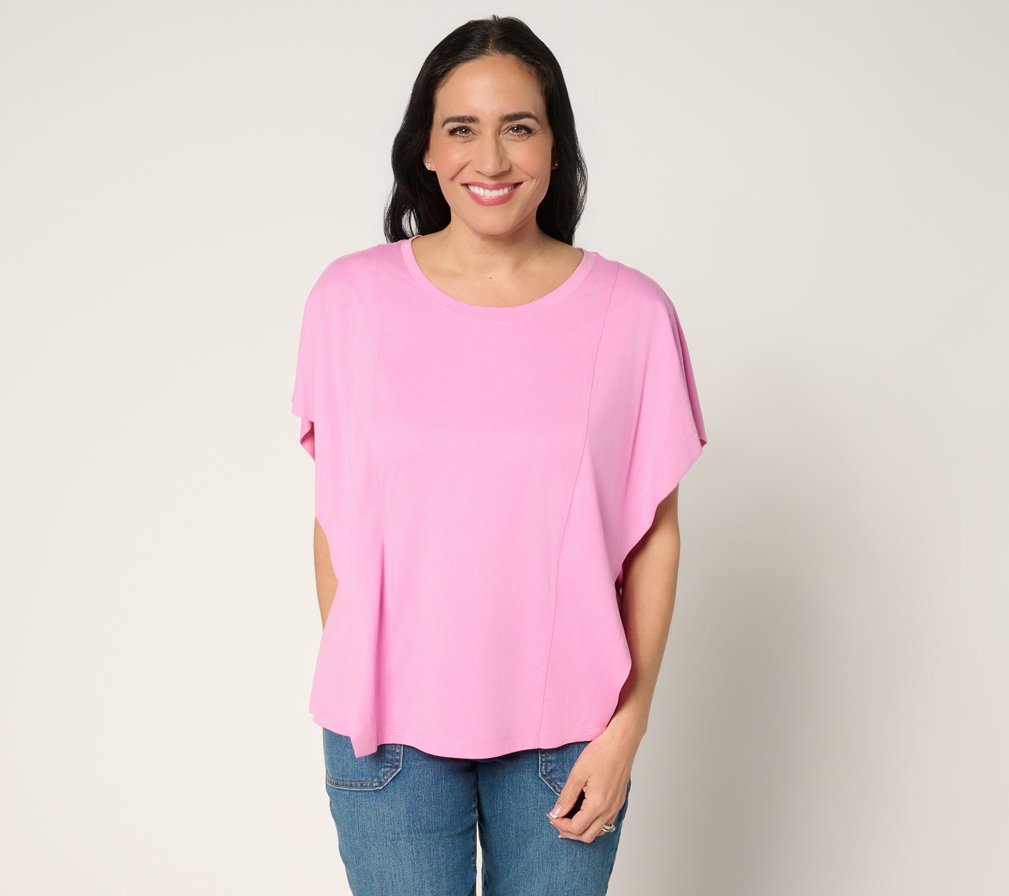 LOGO by Lori Goldstein Knit Flutter Sleeve Tee