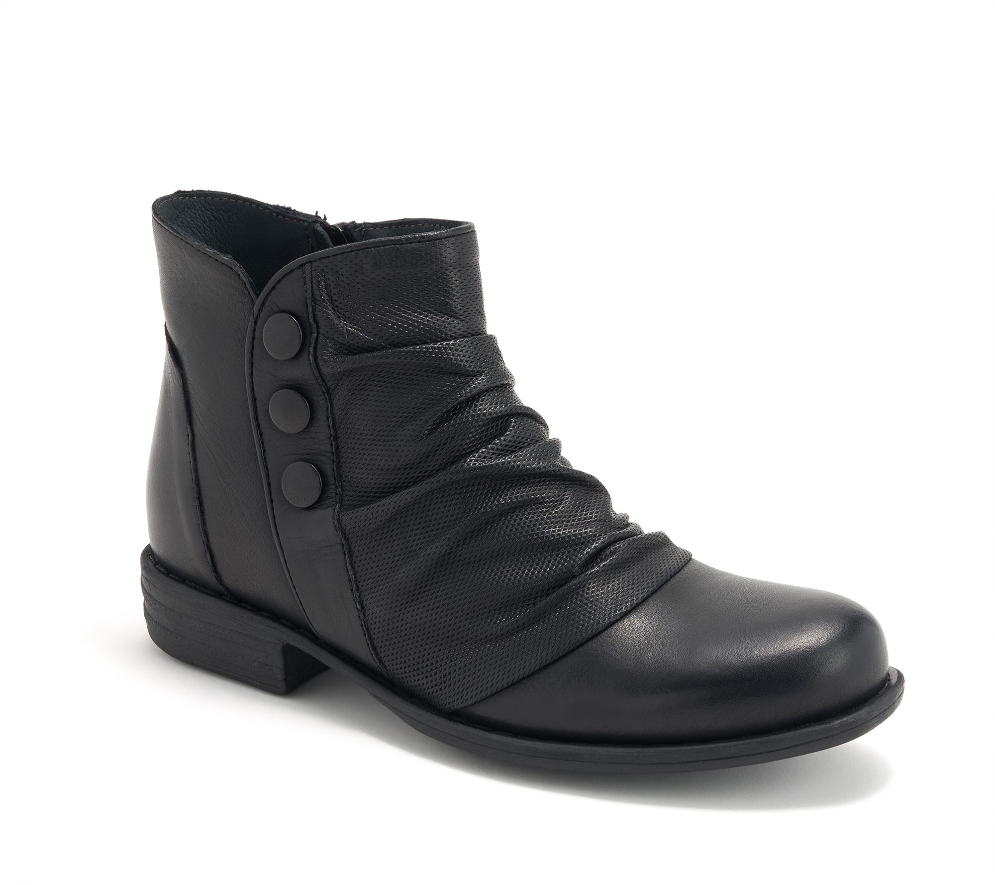 Miz Mooz Ruched Leather Ankle Boots - Lacie