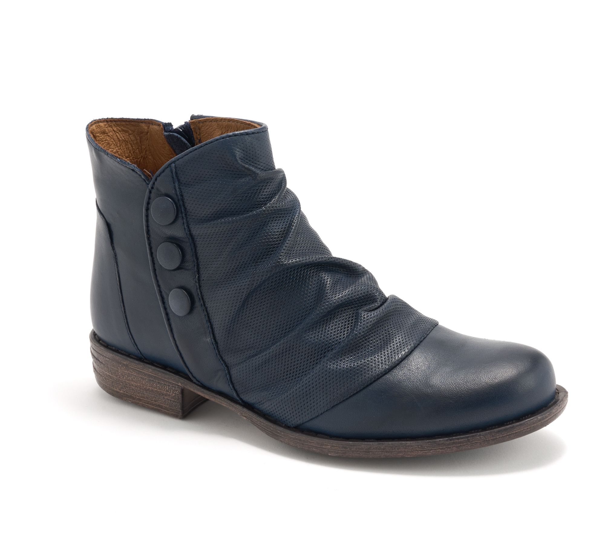 Miz Mooz Ruched Leather Ankle Boots - Lacie