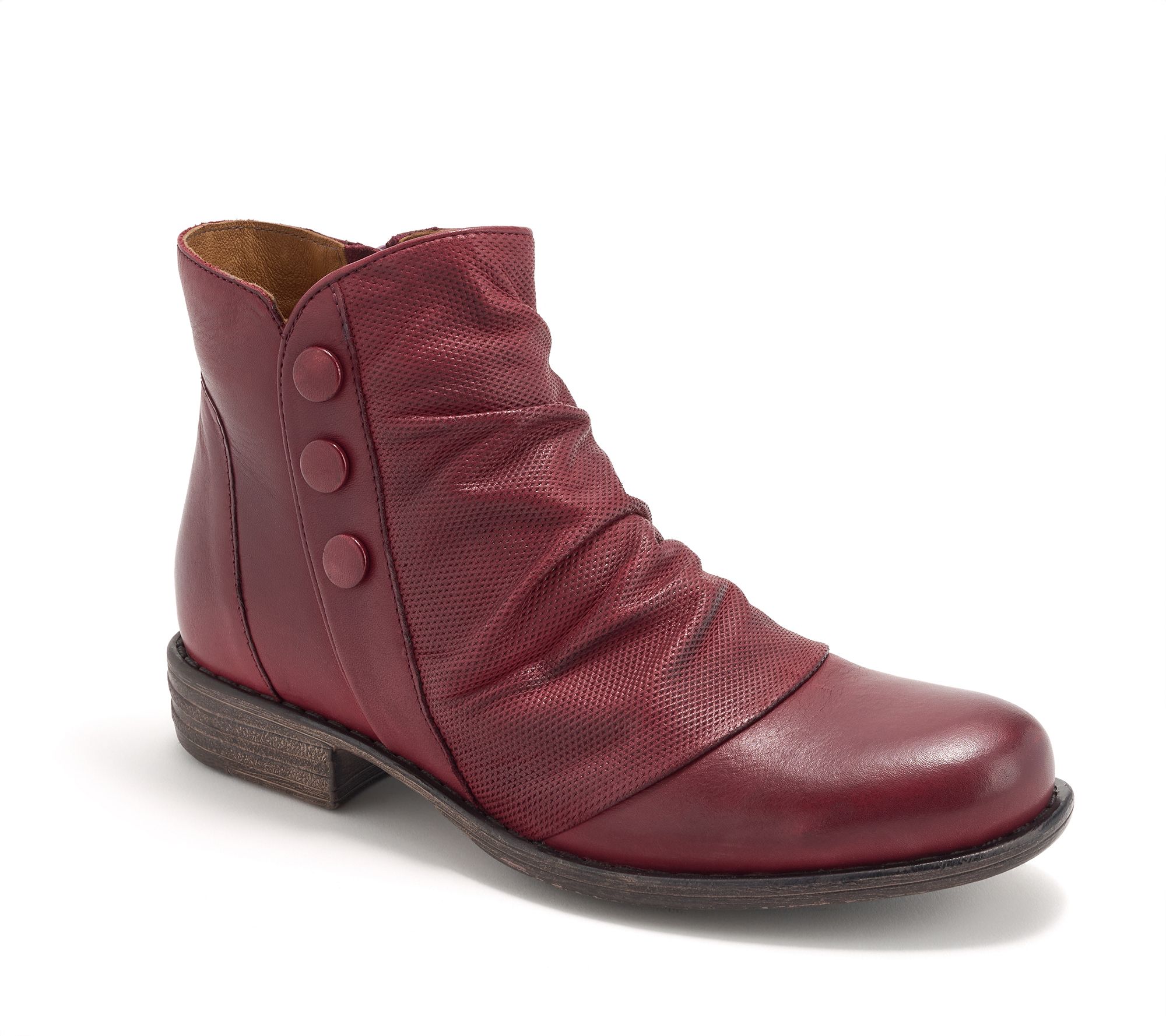 Miz Mooz Ruched Leather Ankle Boots - Lacie