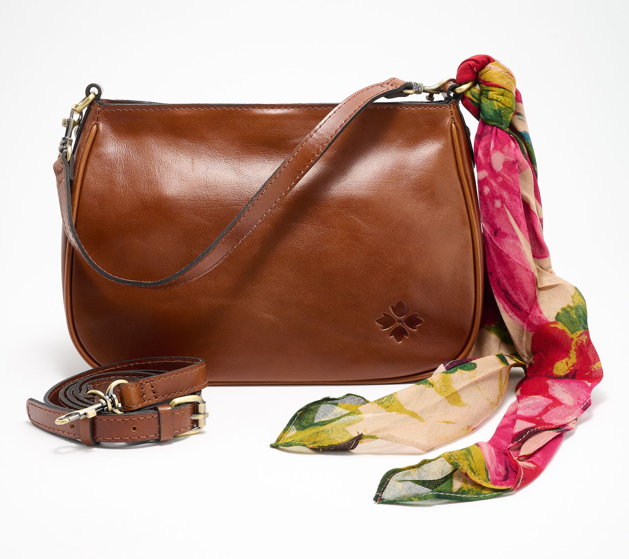 "As Is" Patricia Nash Ikaria Leather Shoulder Bag w/ Crossbody Strap