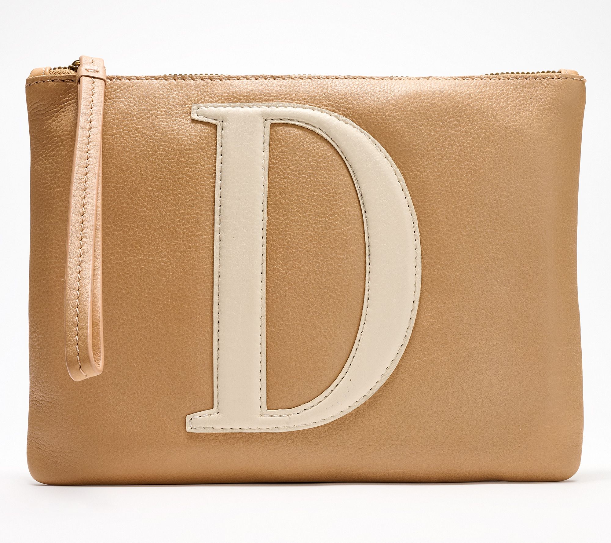 "As Is" American Leather Co. Monogram Wristlet Pouch