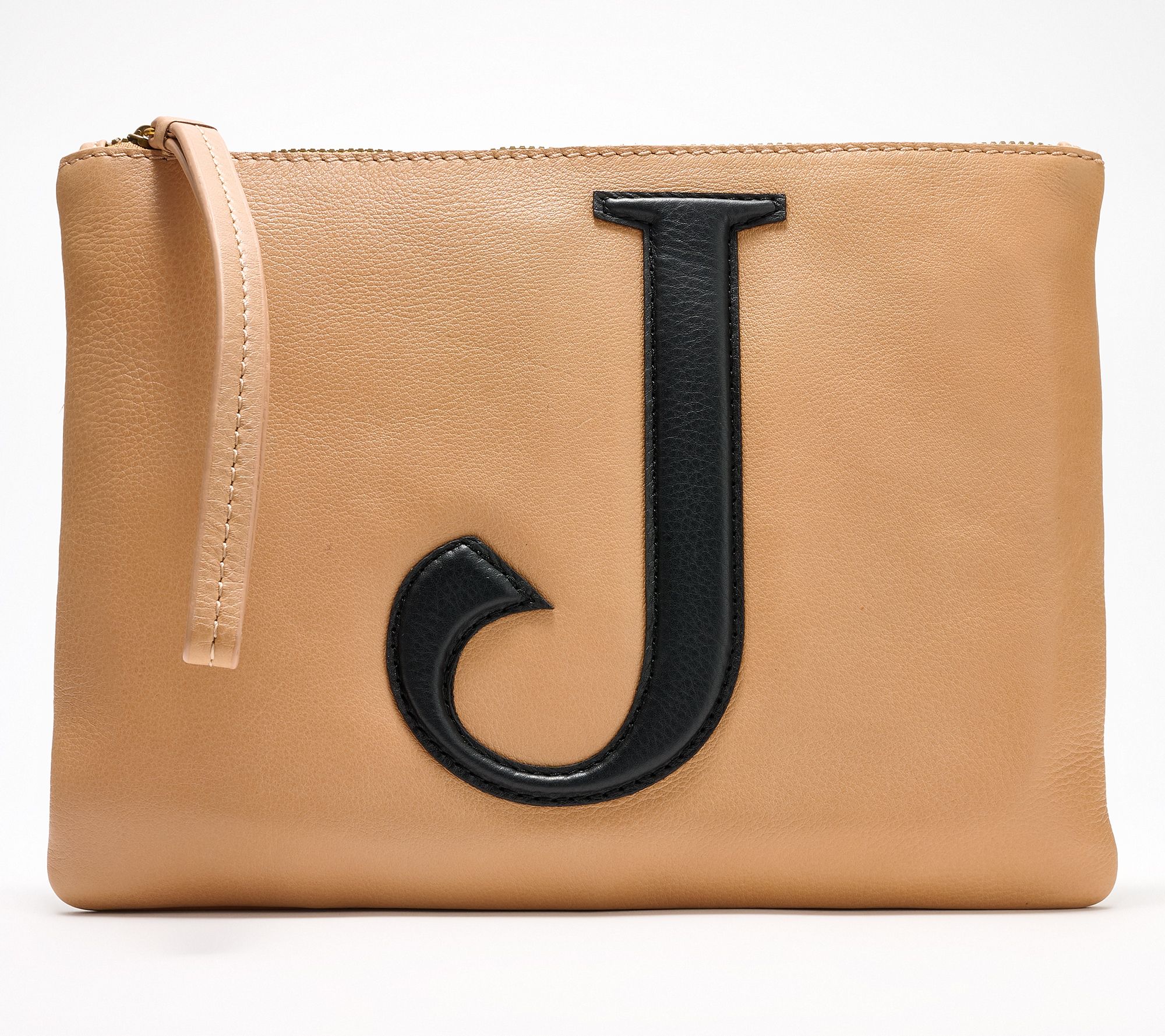 "As Is" American Leather Co. Monogram Wristlet Pouch