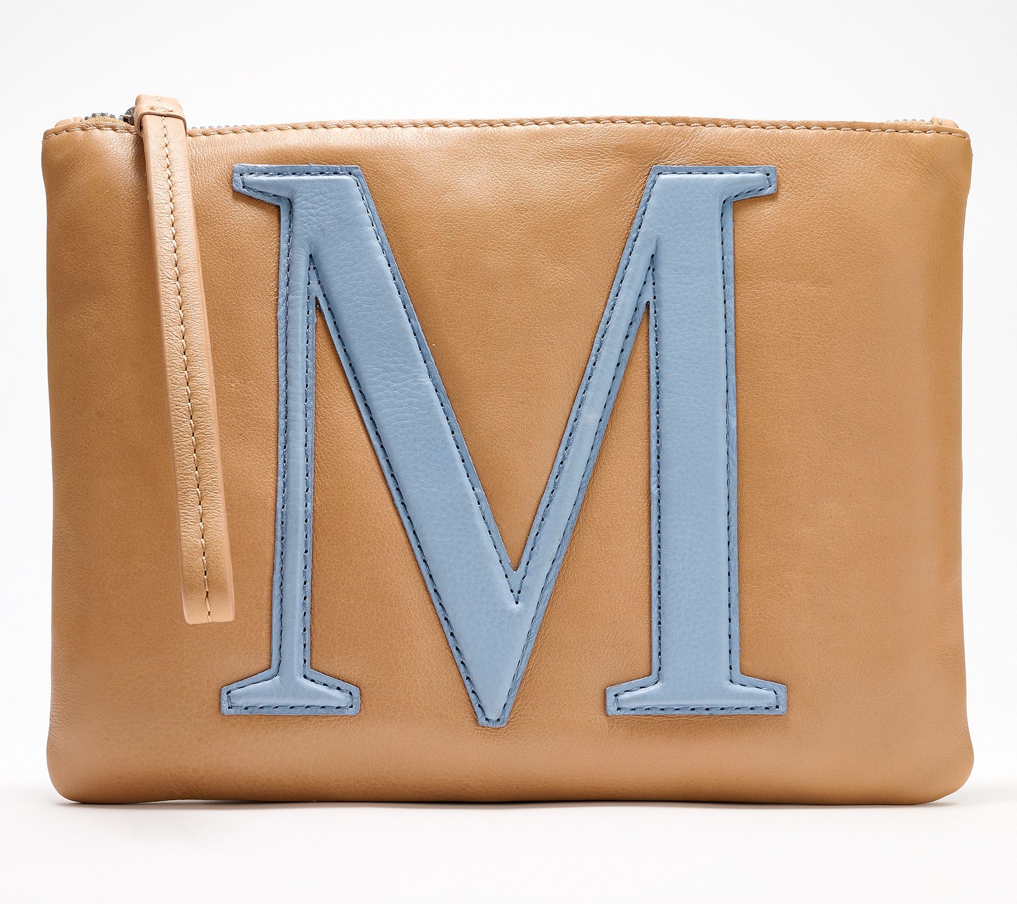 "As Is" American Leather Co. Monogram Wristlet Pouch
