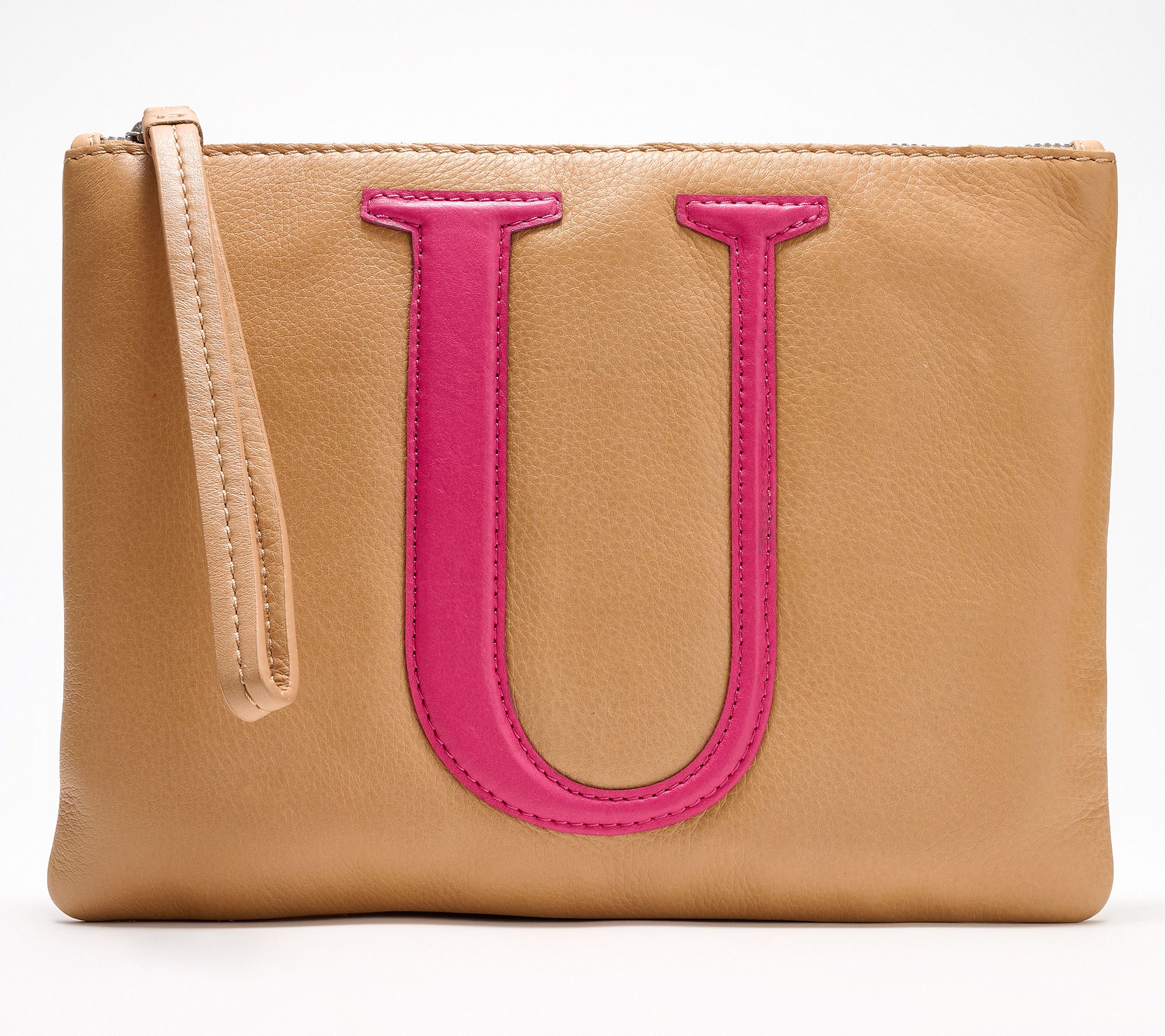 "As Is" American Leather Co. Monogram Wristlet Pouch