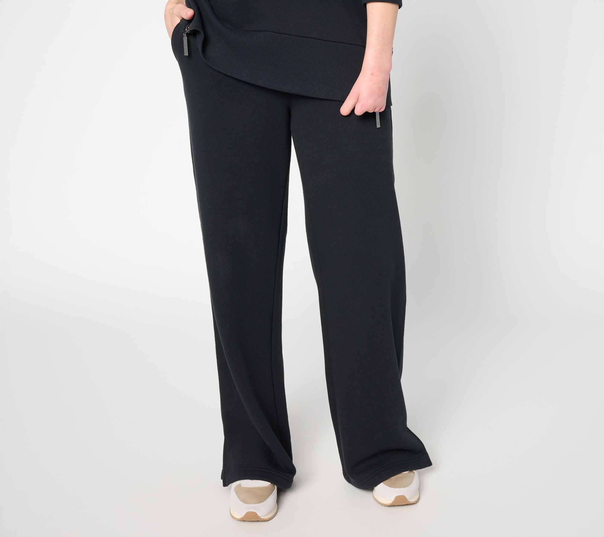 Peace Love World Petite French Terry Full Leg Pants