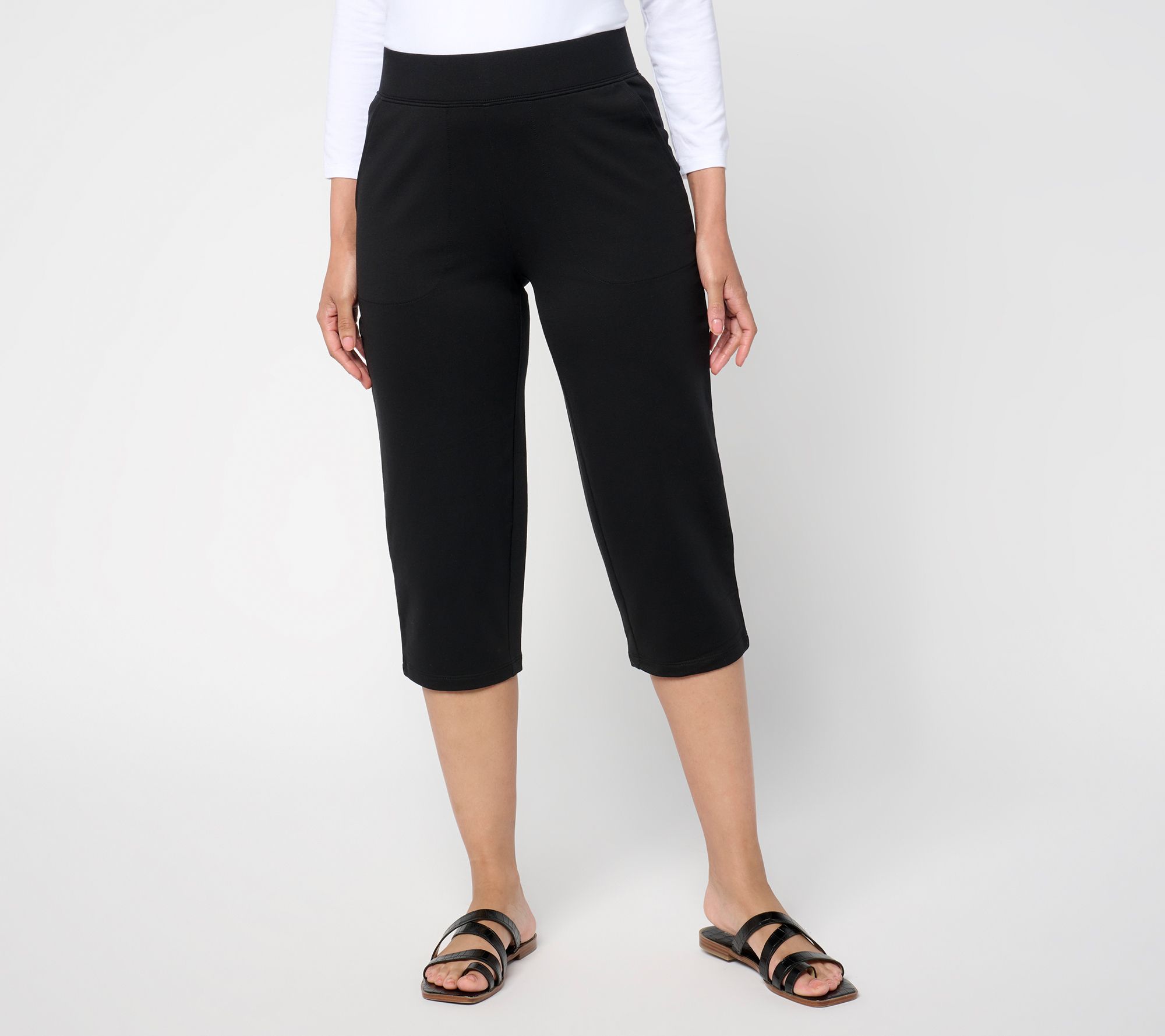 "As Is" Denim & Co. Regular EasyWear French Terry Capri