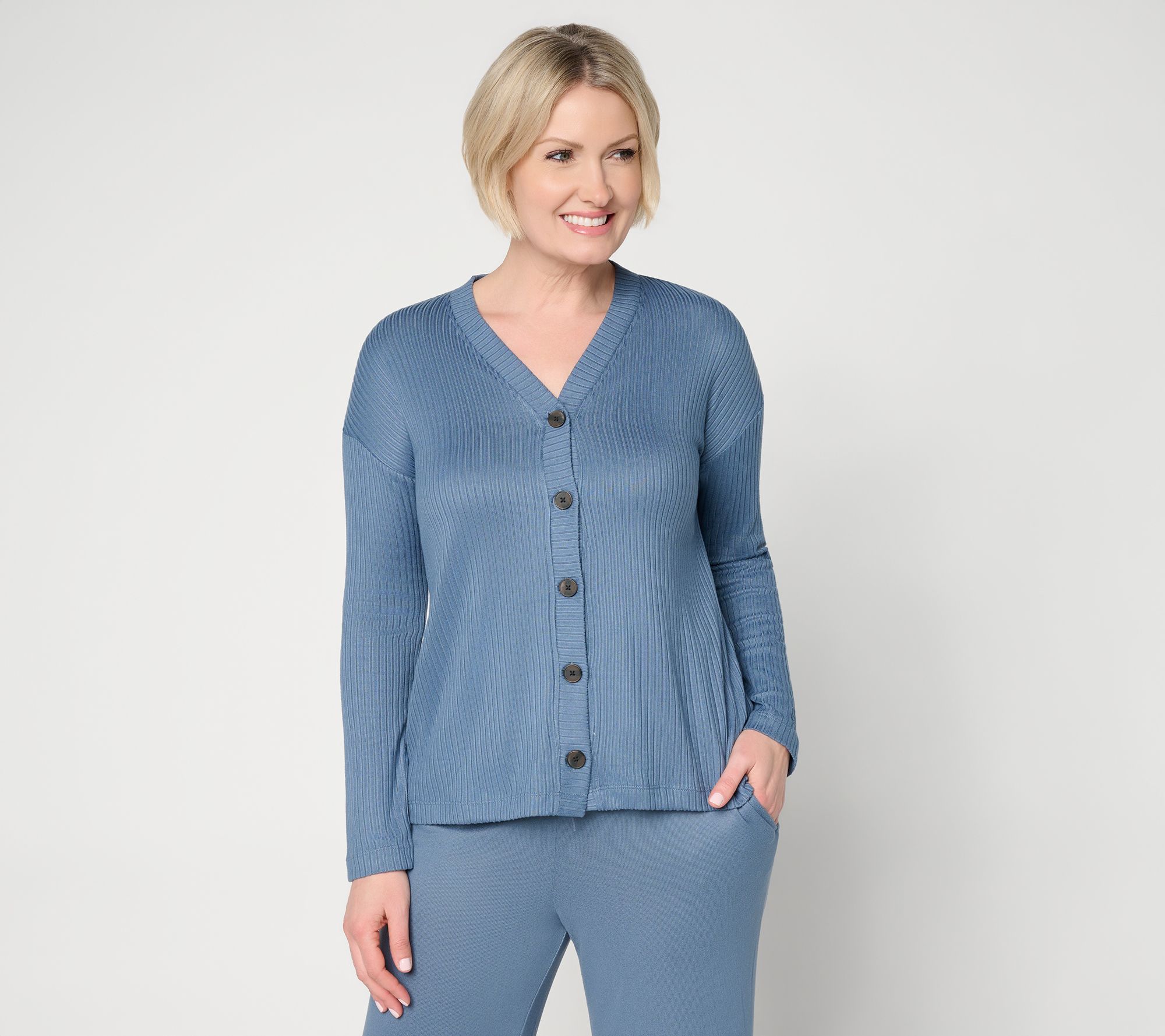  Cuddl Duds Seriously Soft Soft Rib Cardigan