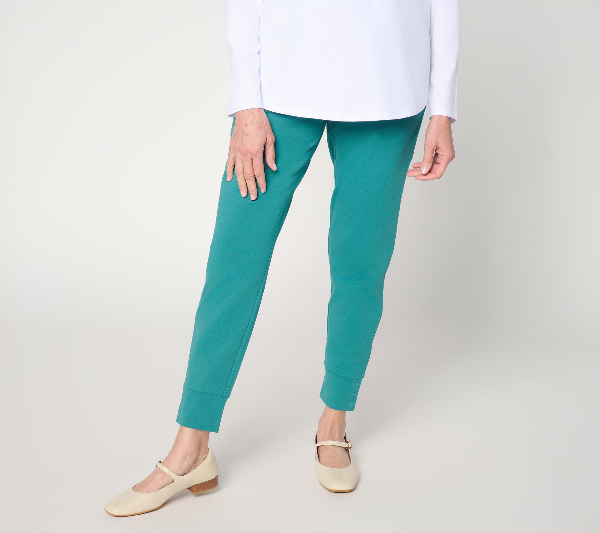 Denim & Co. Active Petite French Terry Pull-On Joggers